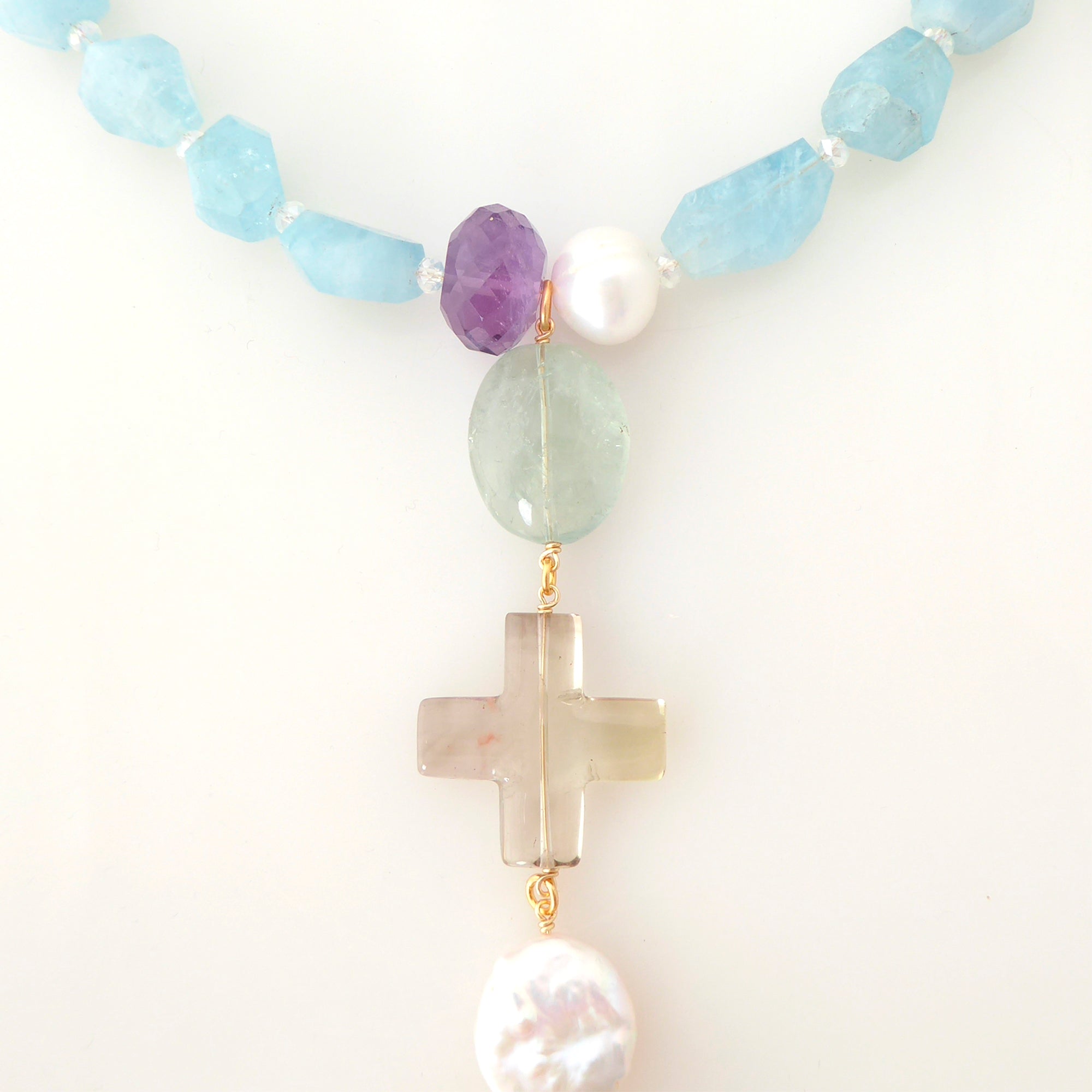 Aquamarine multistone necklace by Jenny Dayco 5