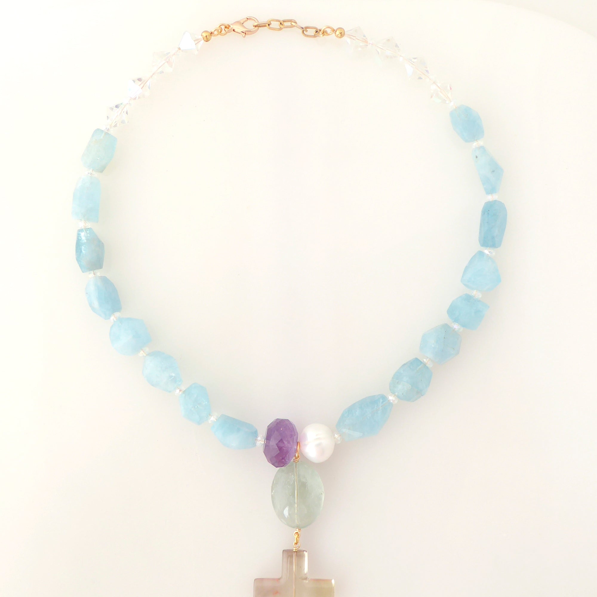 Aquamarine multistone necklace by Jenny Dayco 6