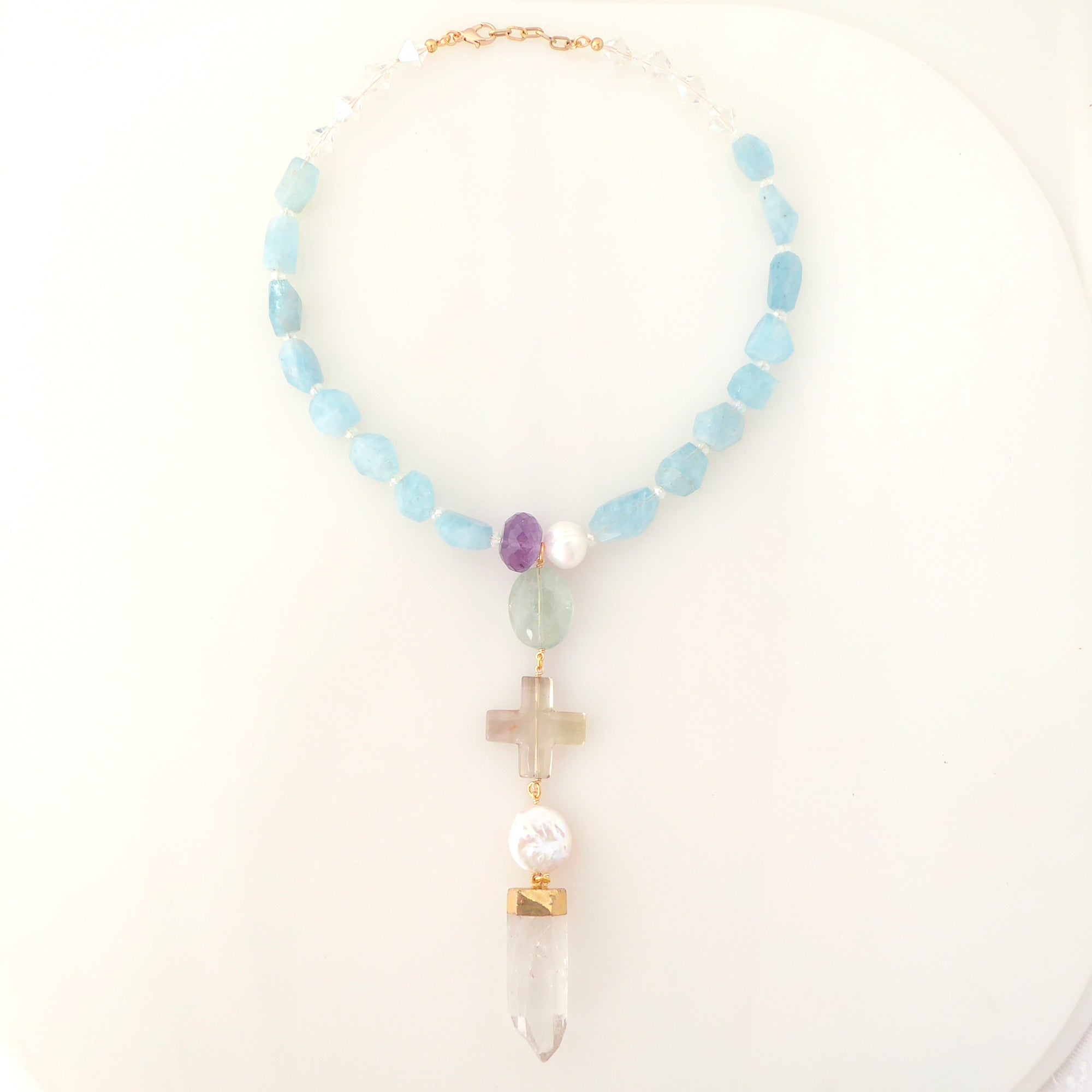 Aquamarine multistone necklace by Jenny Dayco 7