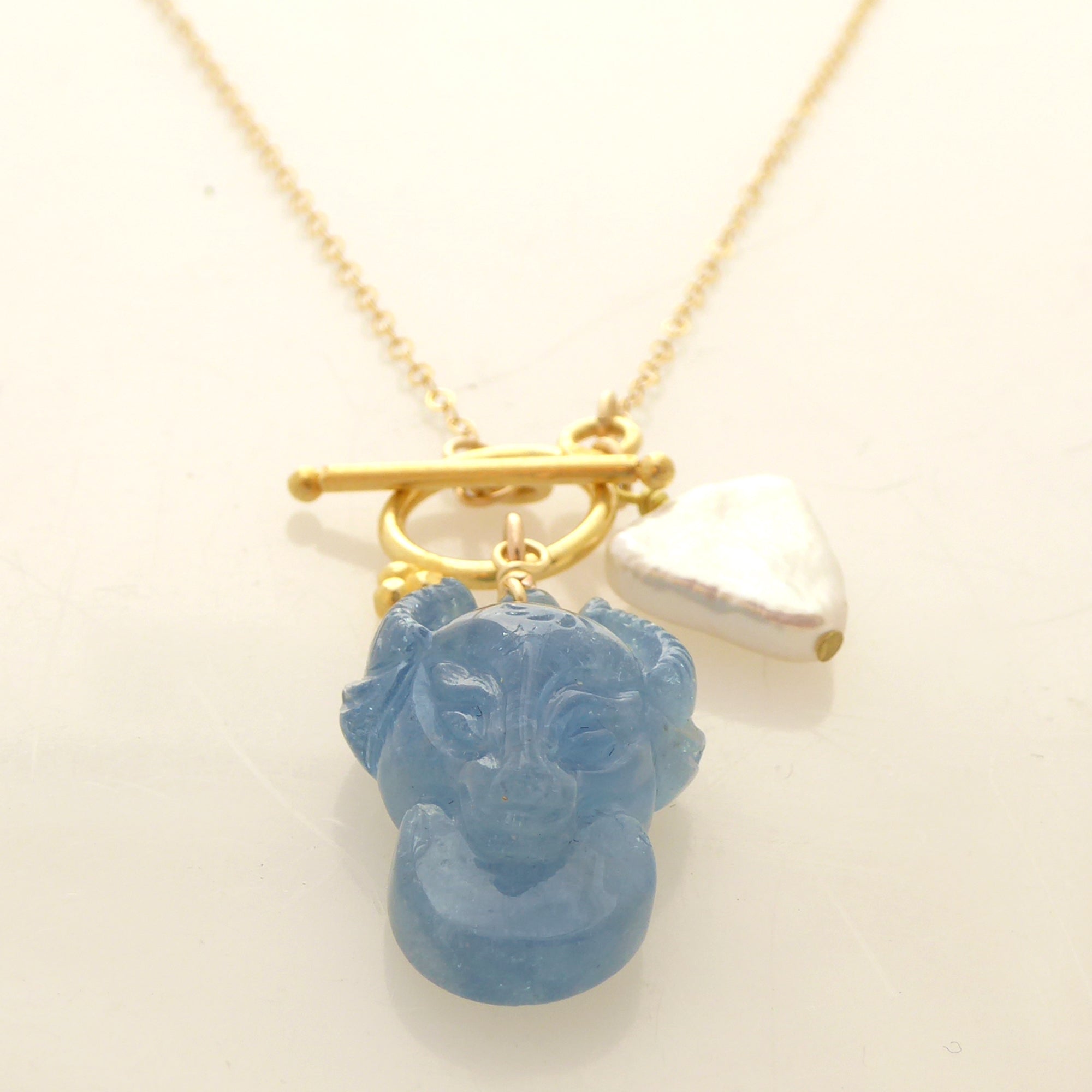 Aquamarine taurus necklace by Jenny Dayco 3