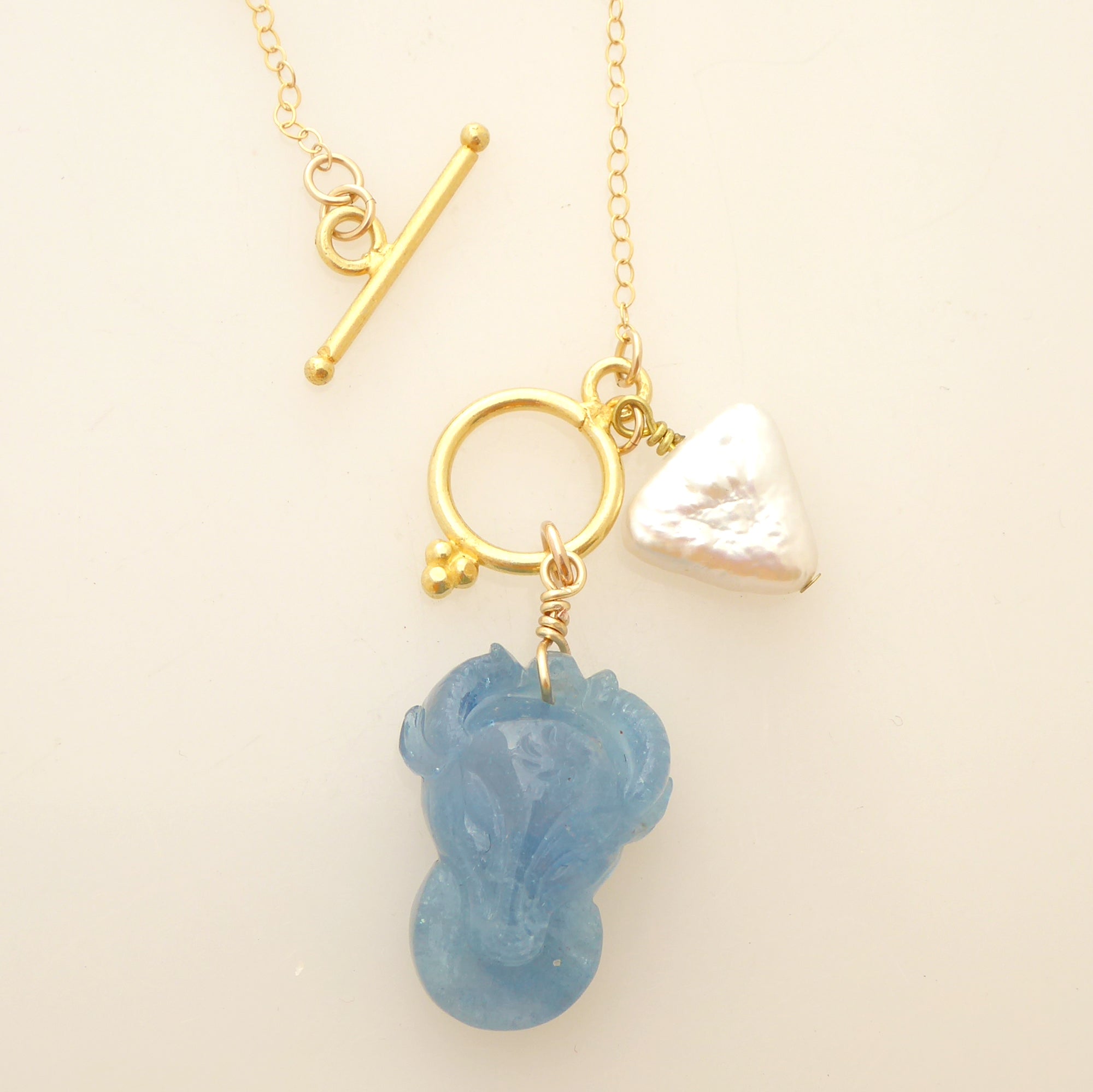 Aquamarine taurus necklace by Jenny Dayco 4
