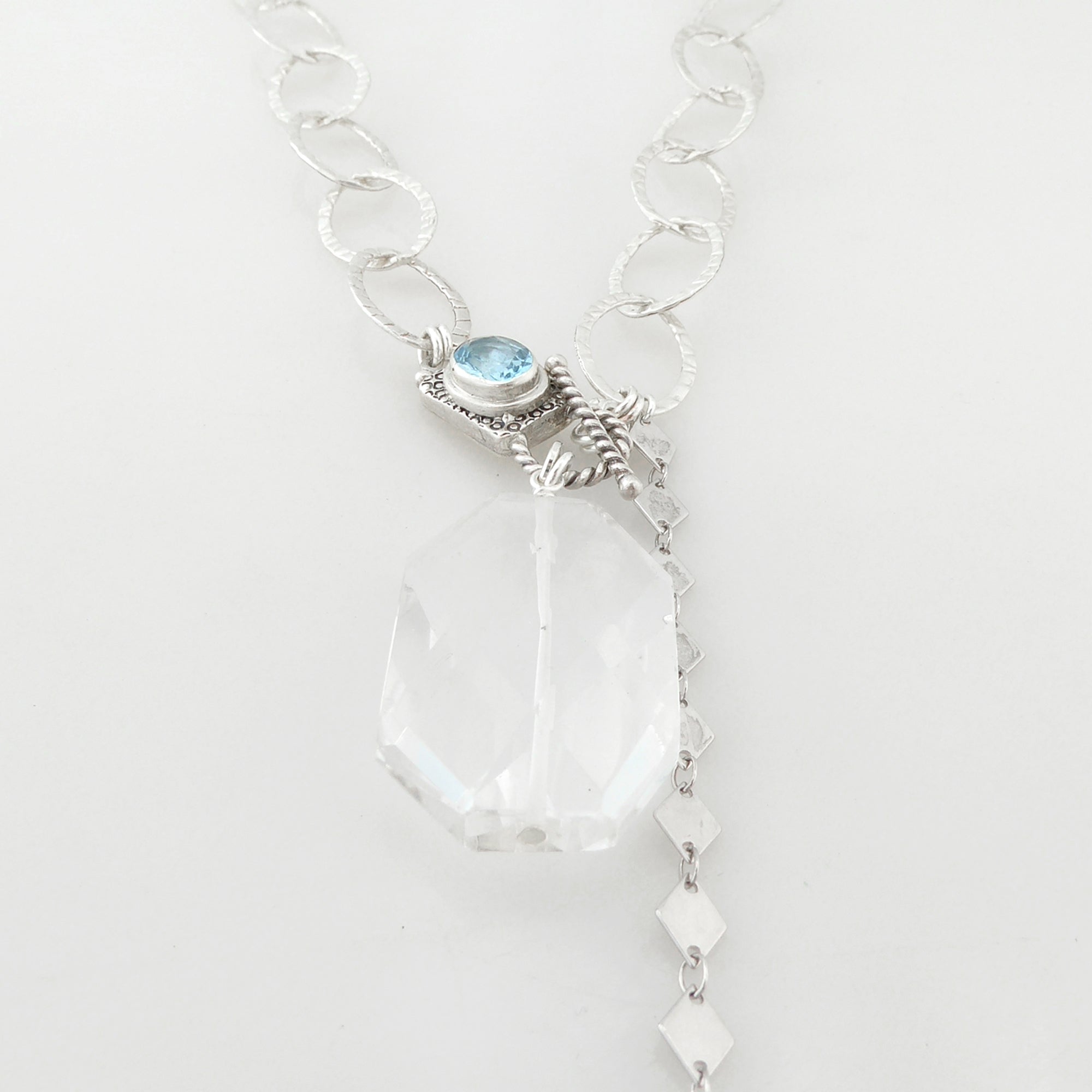 Aquamarine toggle clasp necklace by Jenny Dayco 4