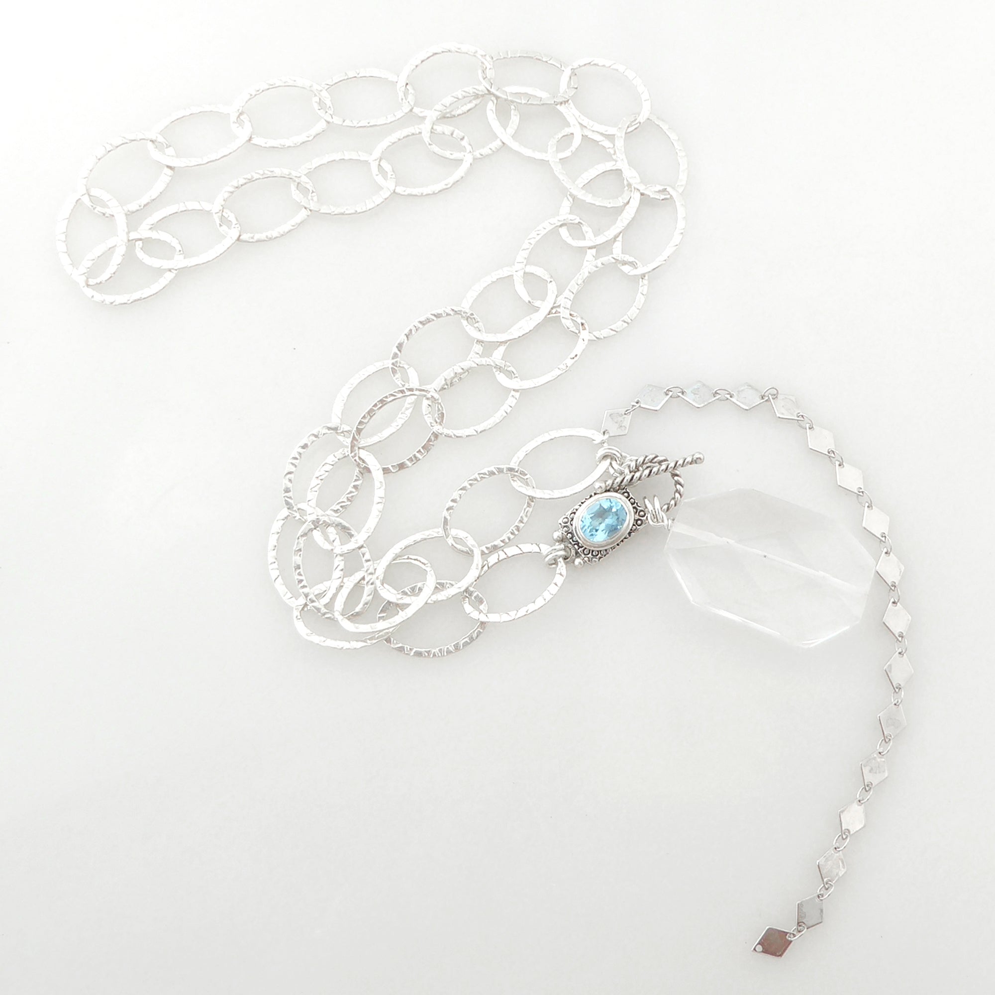 Aquamarine toggle clasp necklace by Jenny Dayco 7