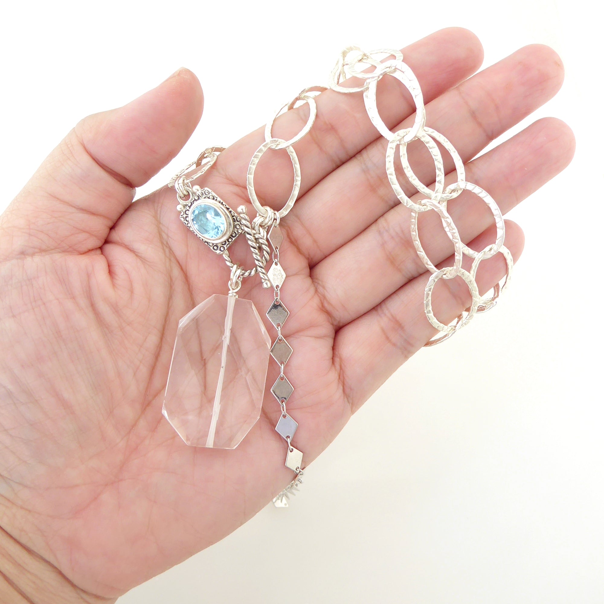 Aquamarine toggle clasp necklace by Jenny Dayco 8