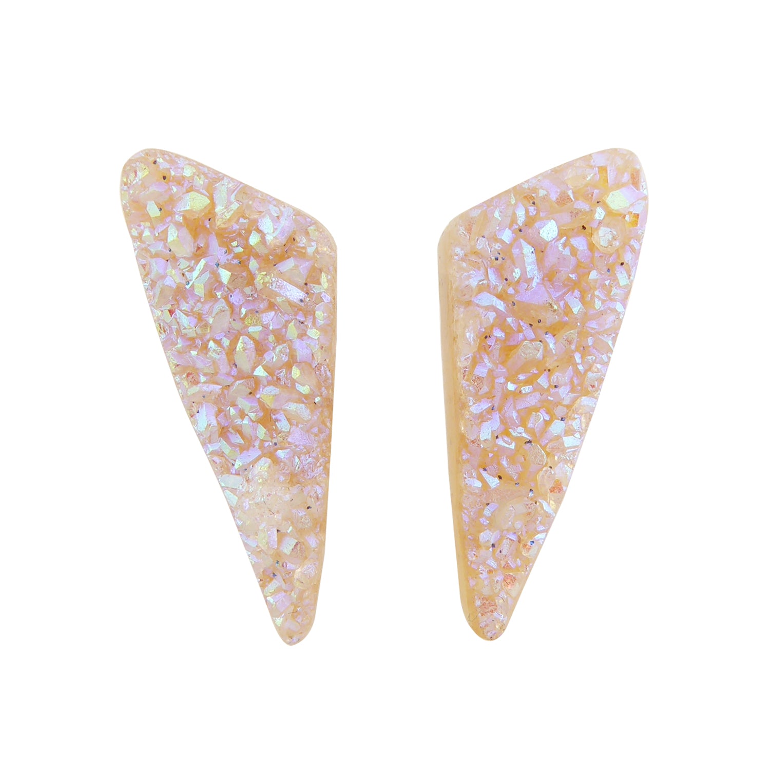 Aura quartz druzy stud earrings by Jenny Dayco 1