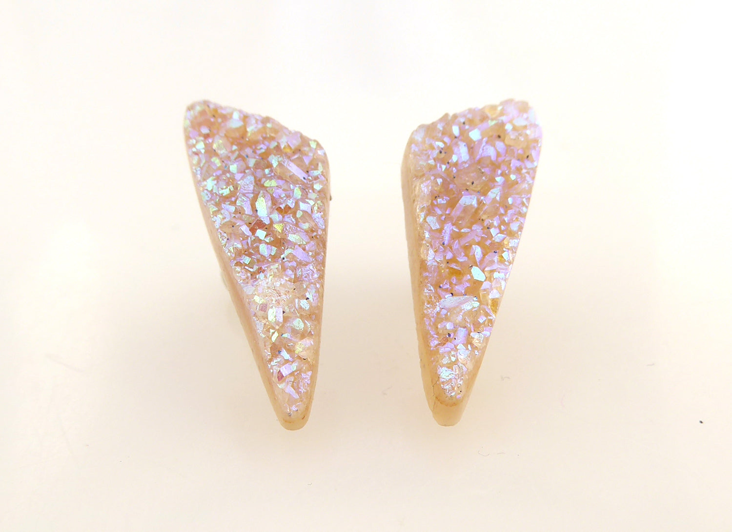 Aura quartz druzy stud earrings by Jenny Dayco 3