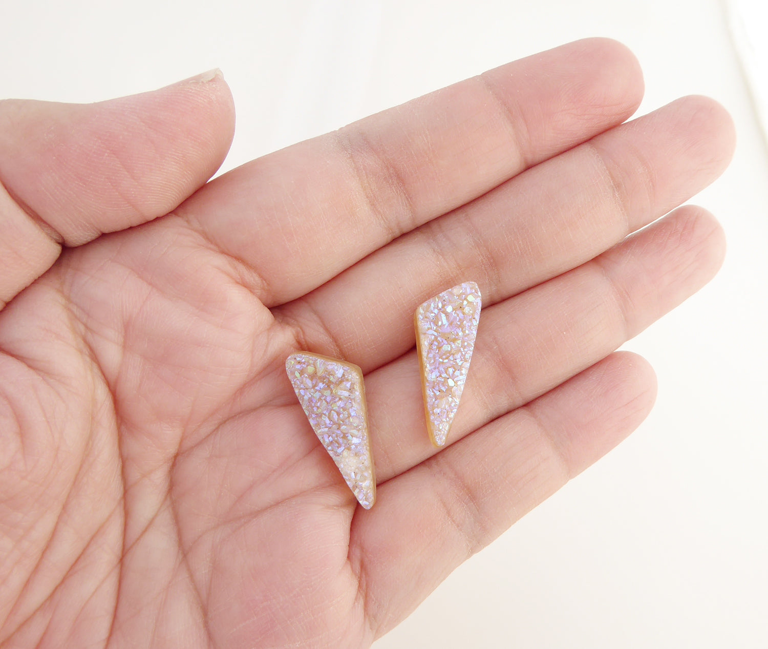 Aura quartz druzy stud earrings by Jenny Dayco 6