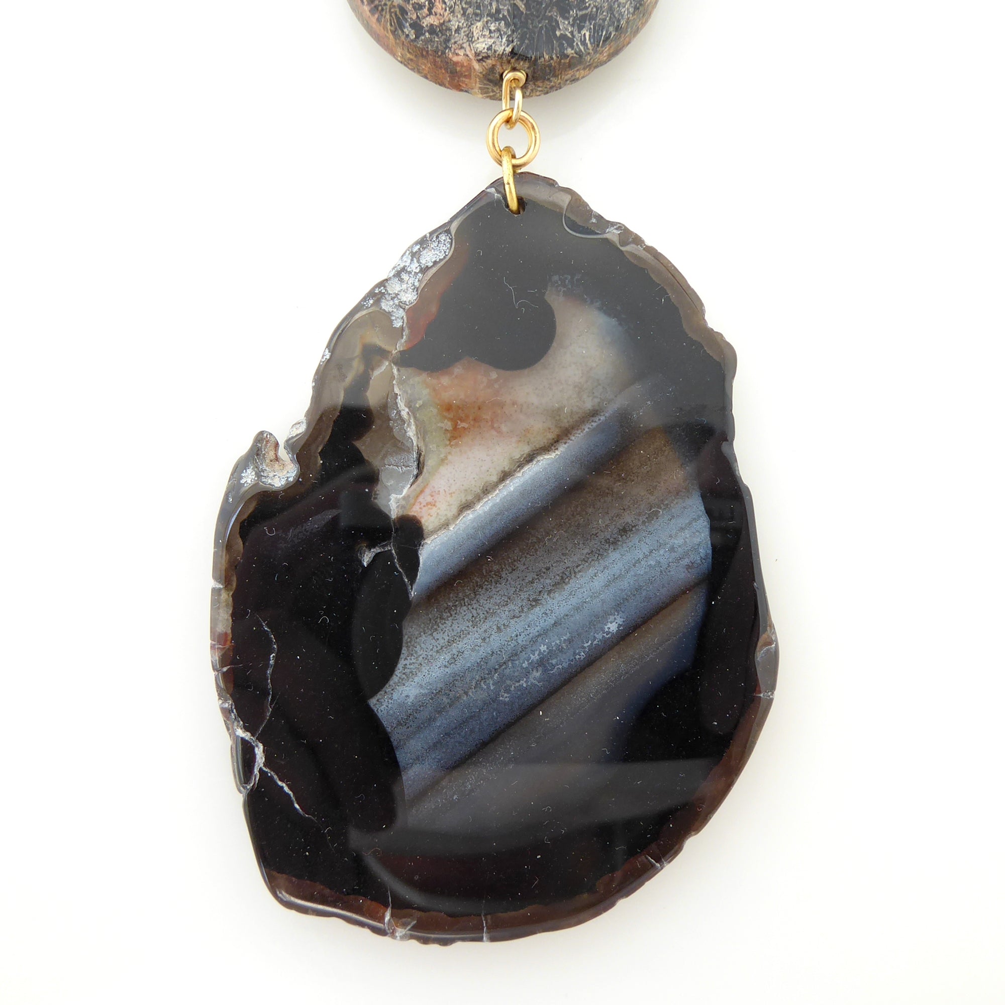 Black agate pendant necklace by Jenny Dayco 4