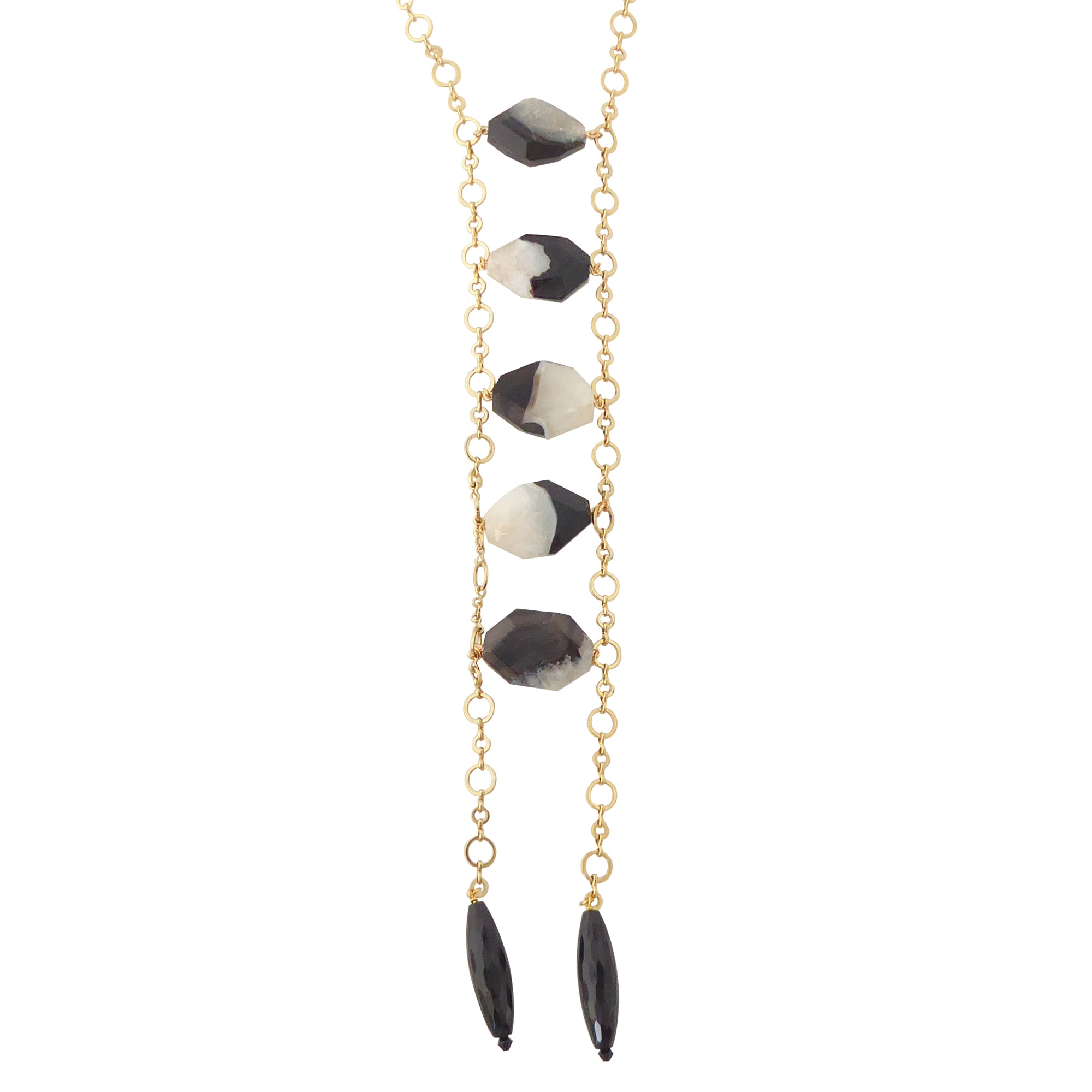 Black dyed agate column necklace by Jenny Dayco 1