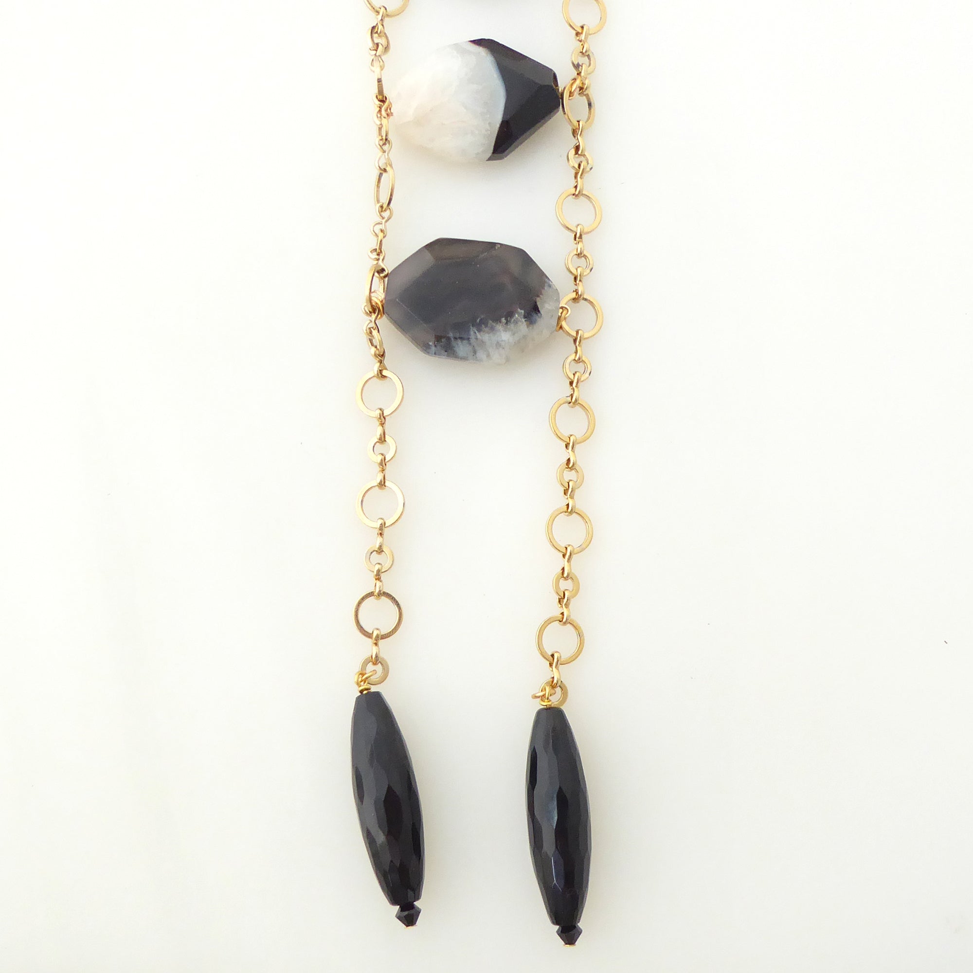 Black dyed agate column necklace by Jenny Dayco 4