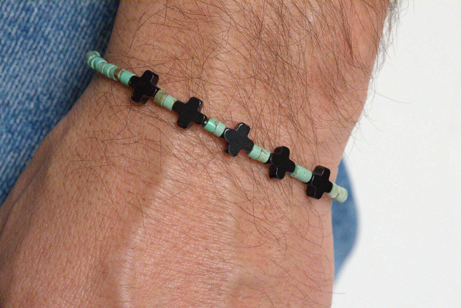 Black mini cross bracelet by Jenny Dayco 5