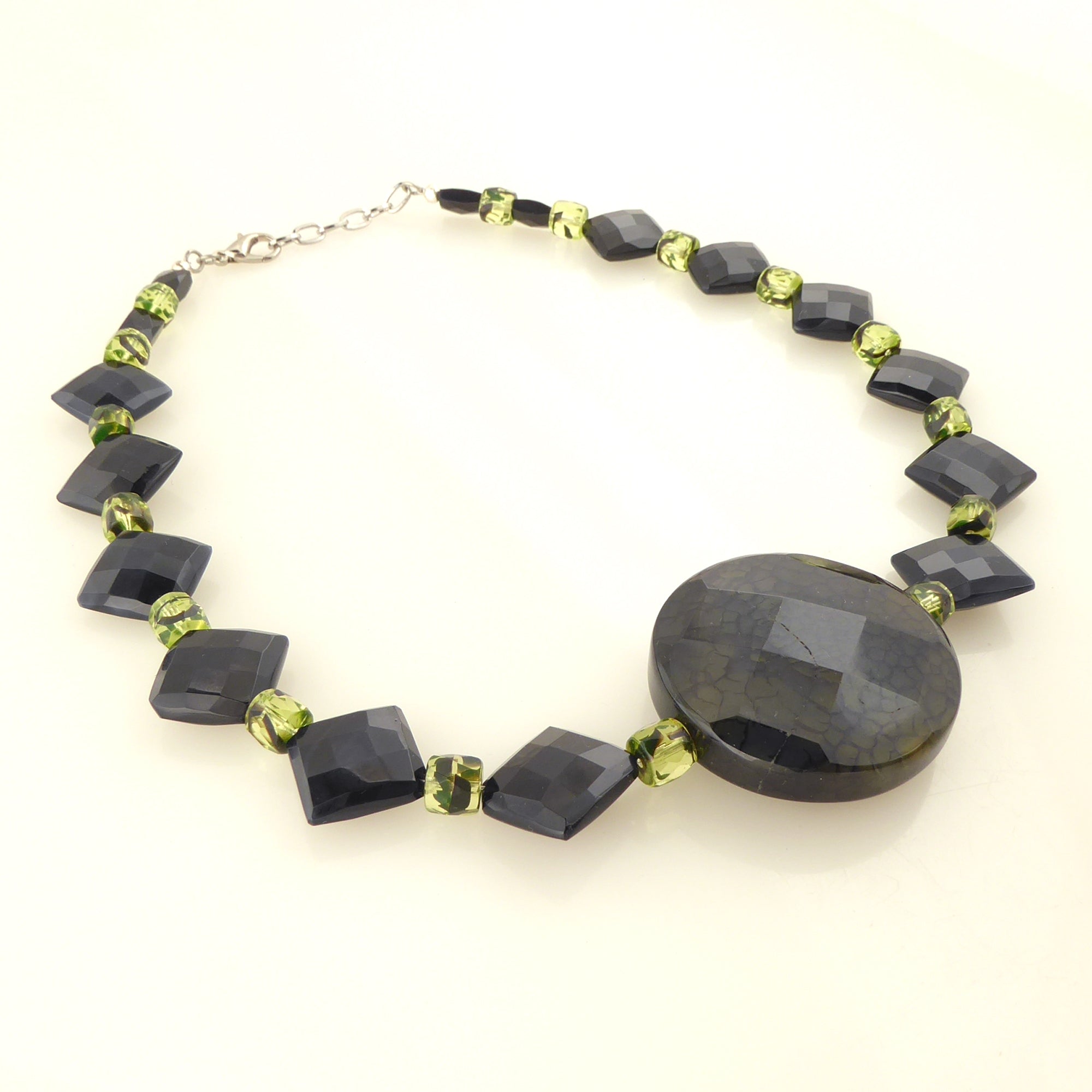 Black onyx diamond collar necklace by Jenny Dayco 2