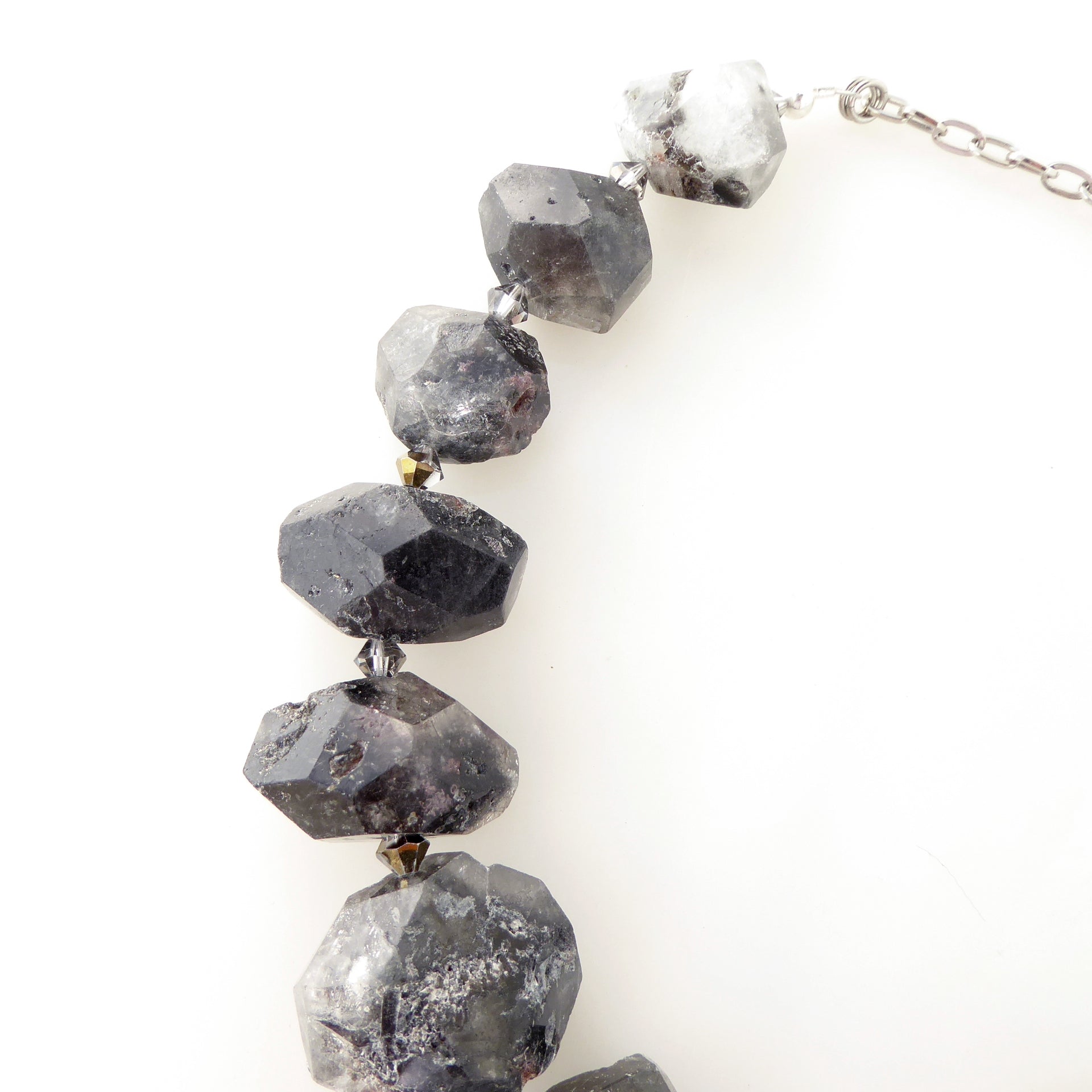 Black tourmalinated quartz collar necklace by Jenny Dayco 5