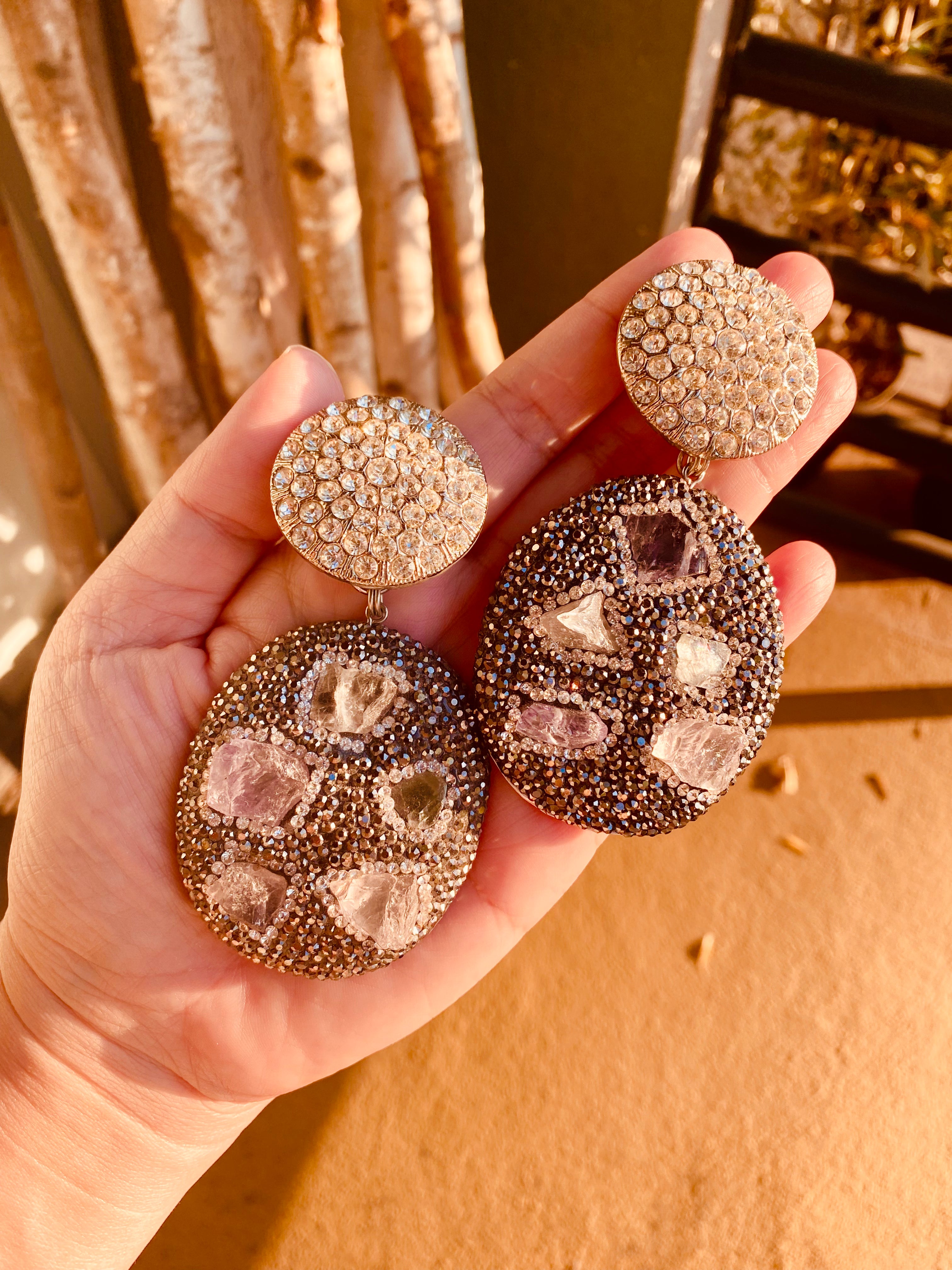 Gauntlet stone earrings by Jenny Dayco 6