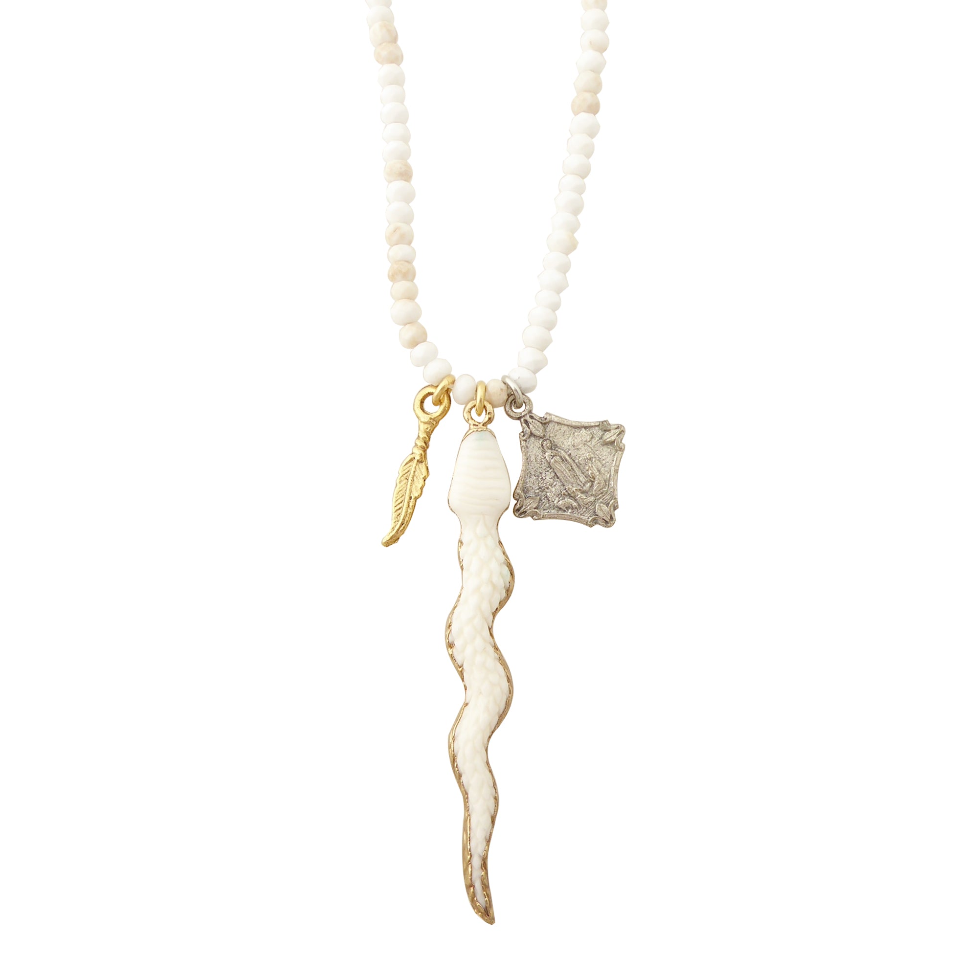 Carved snake pendant necklace by Jenny Dayco 1