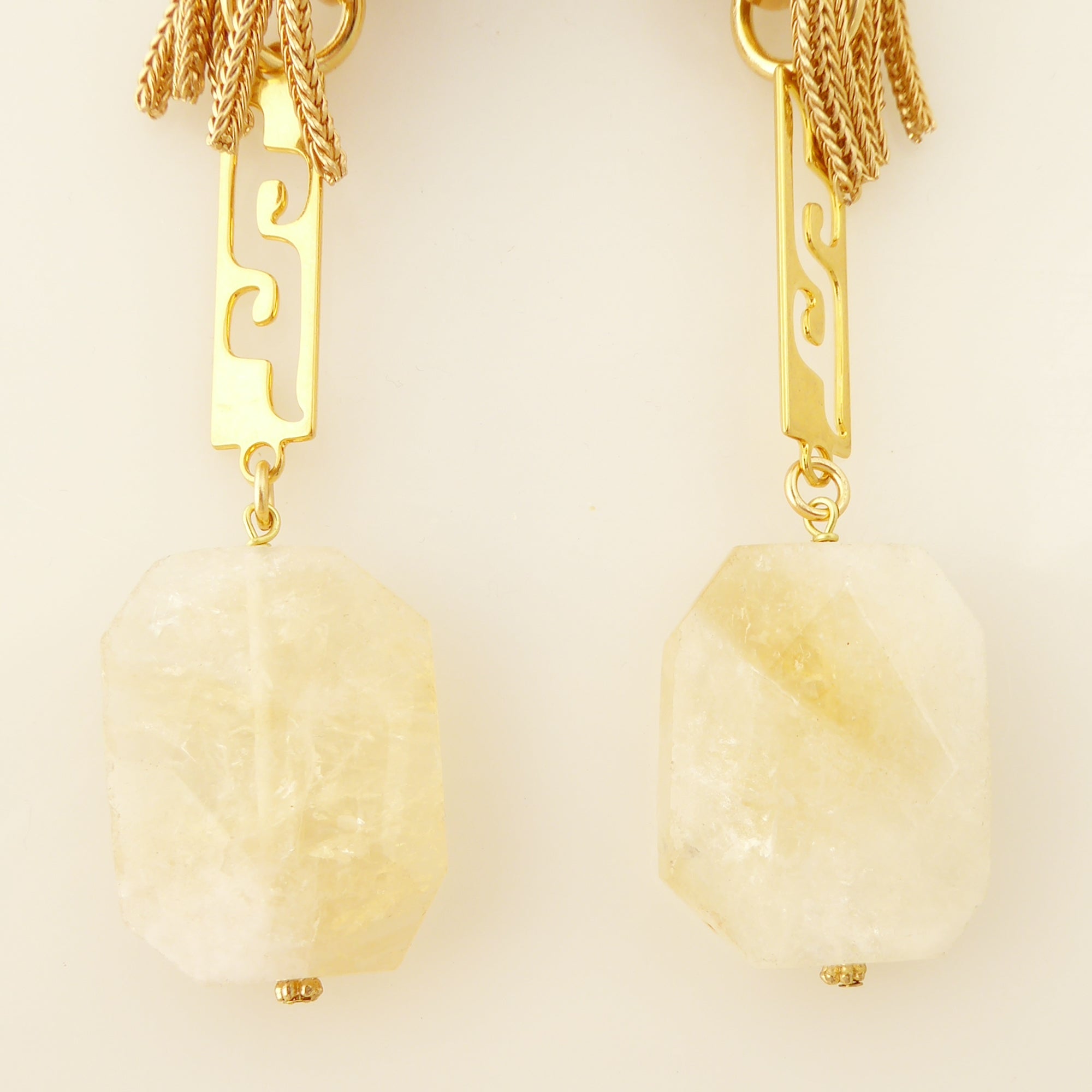 Citrine nugget clip on earrings by Jenny Dayco 5