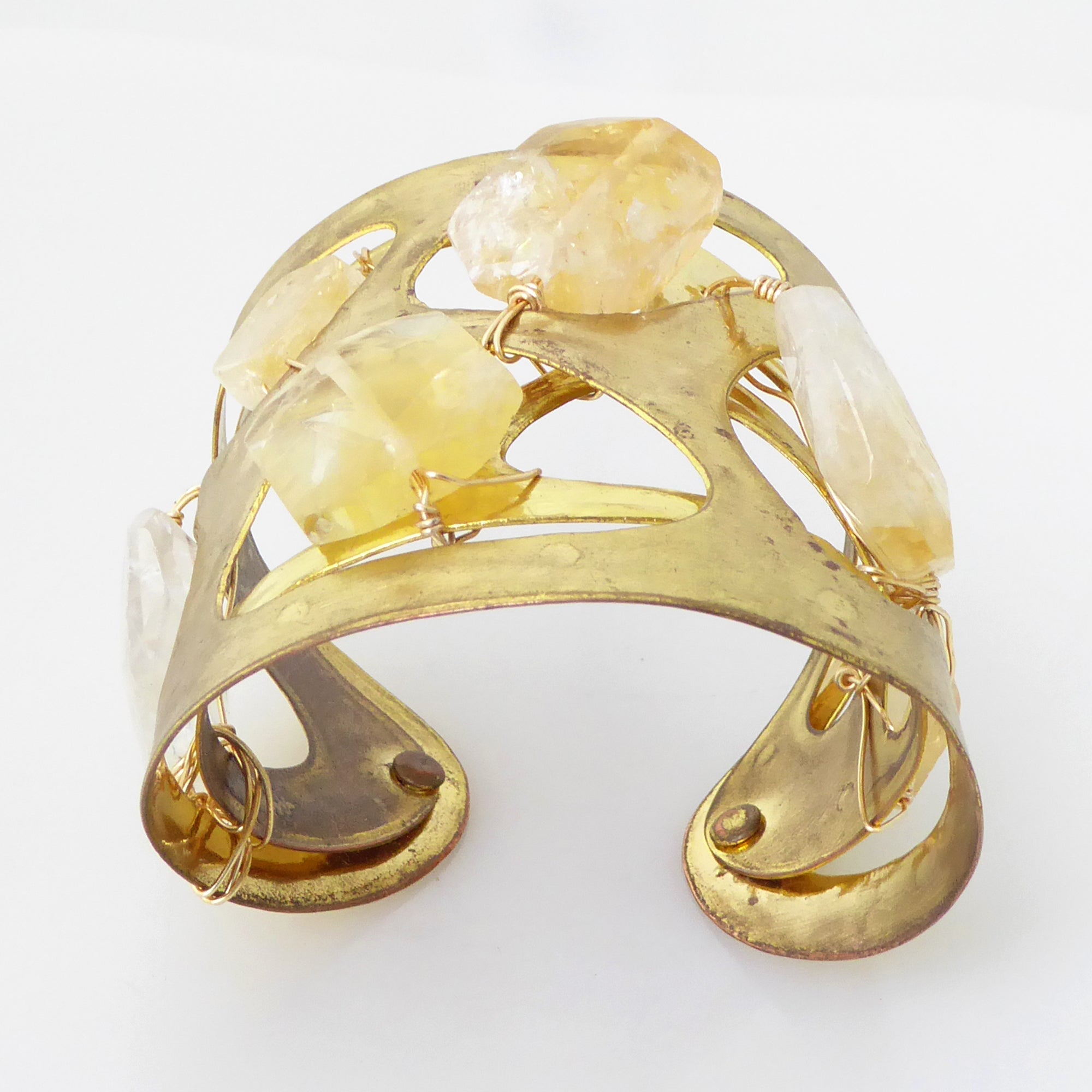 Citrine nugget cutout cuff bracelet by Jenny Dayco 3