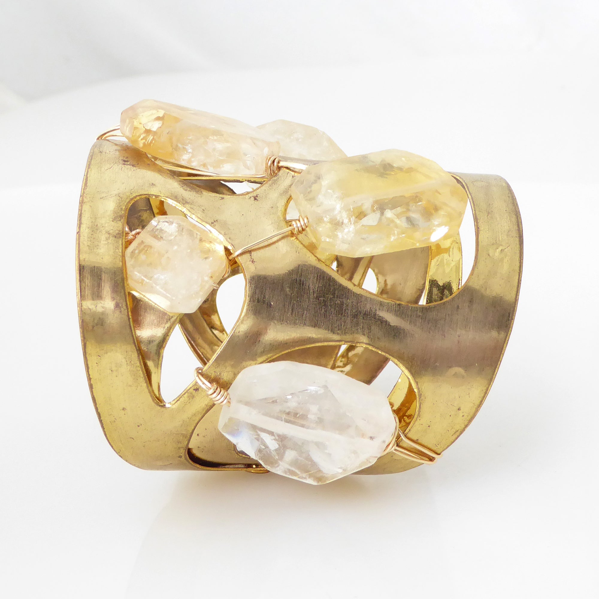 Citrine nugget cutout cuff bracelet by Jenny Dayco 4