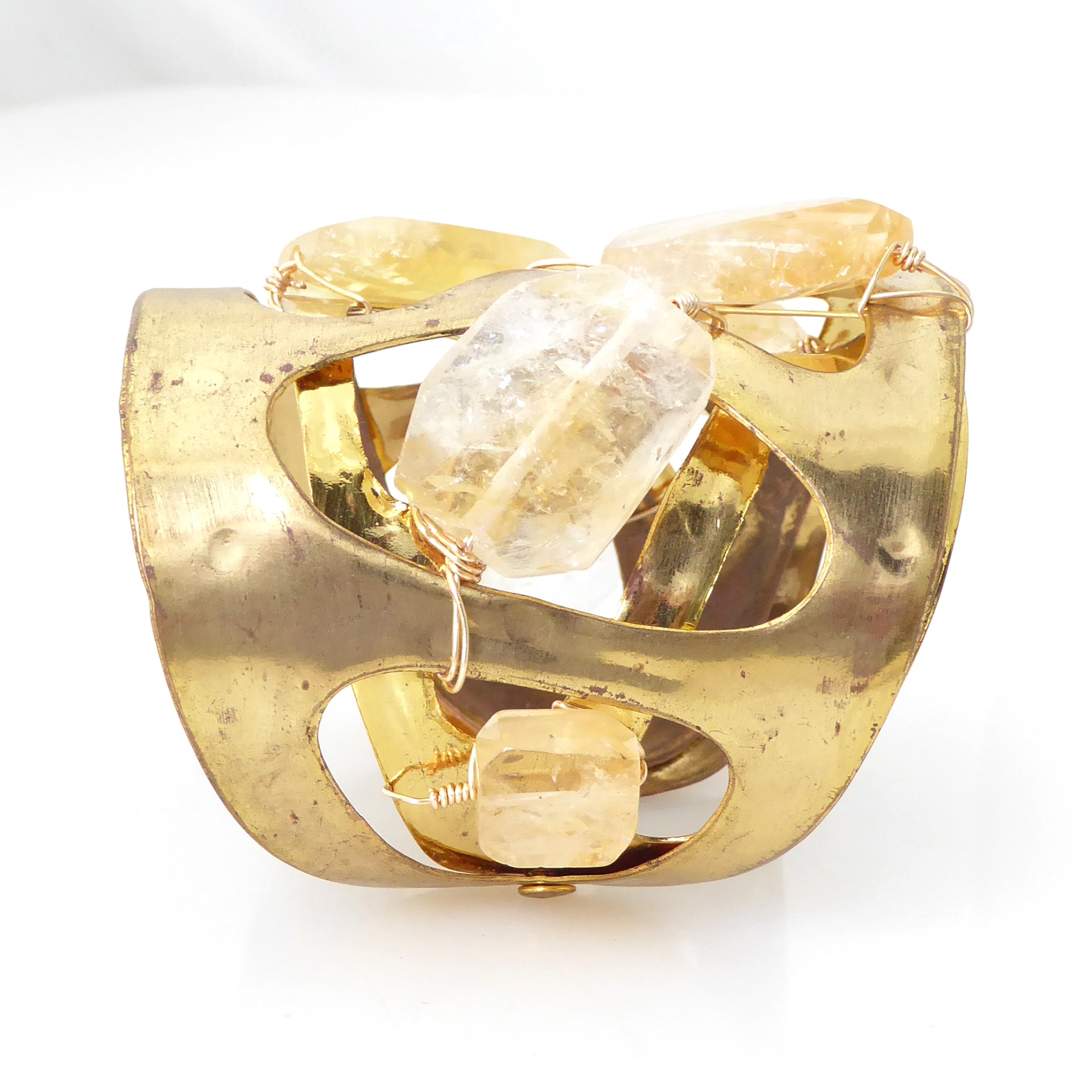 Citrine nugget cutout cuff bracelet by Jenny Dayco 5