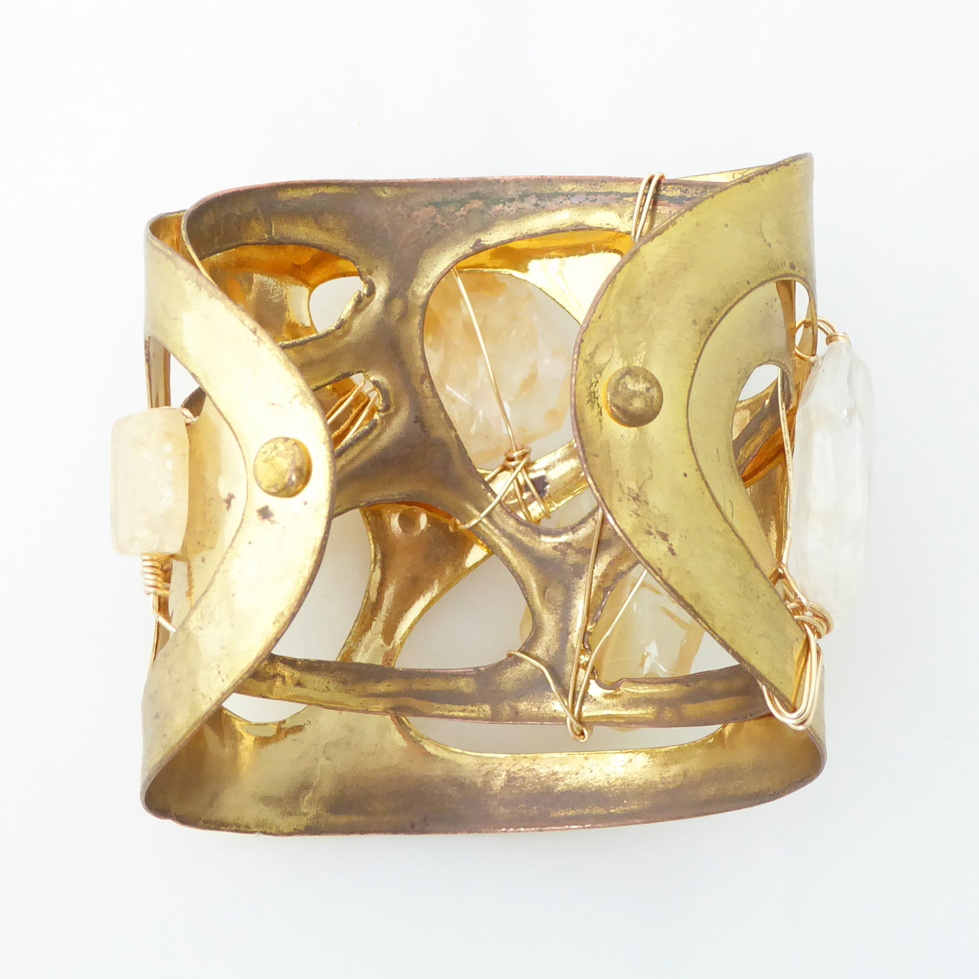 Citrine nugget cutout cuff bracelet by Jenny Dayco 6