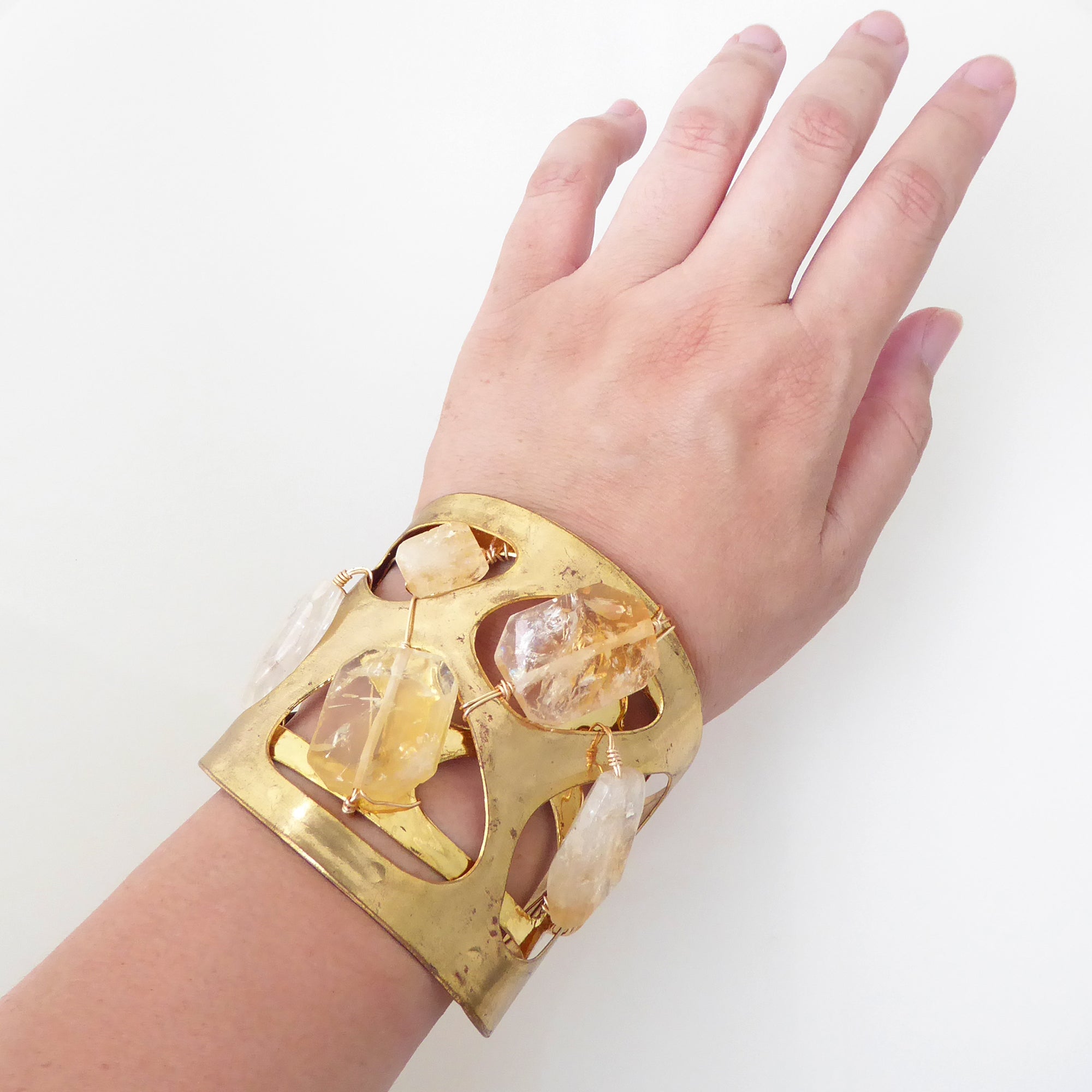 Citrine nugget cutout cuff bracelet by Jenny Dayco 7