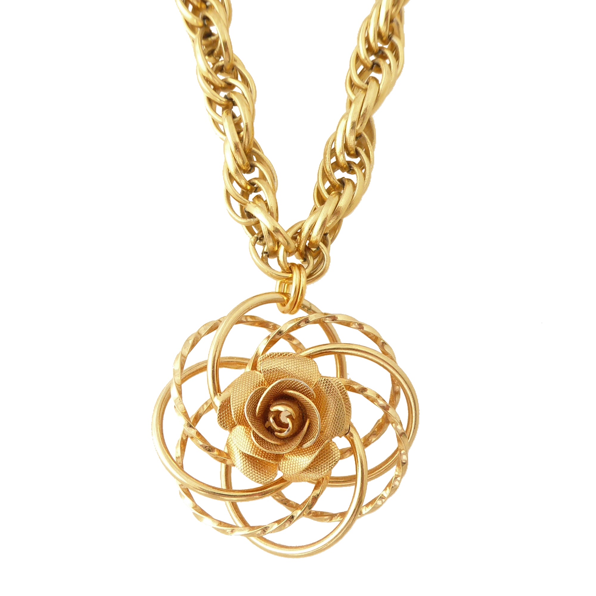 Concentric circle rose necklace by Jenny Dayco 1