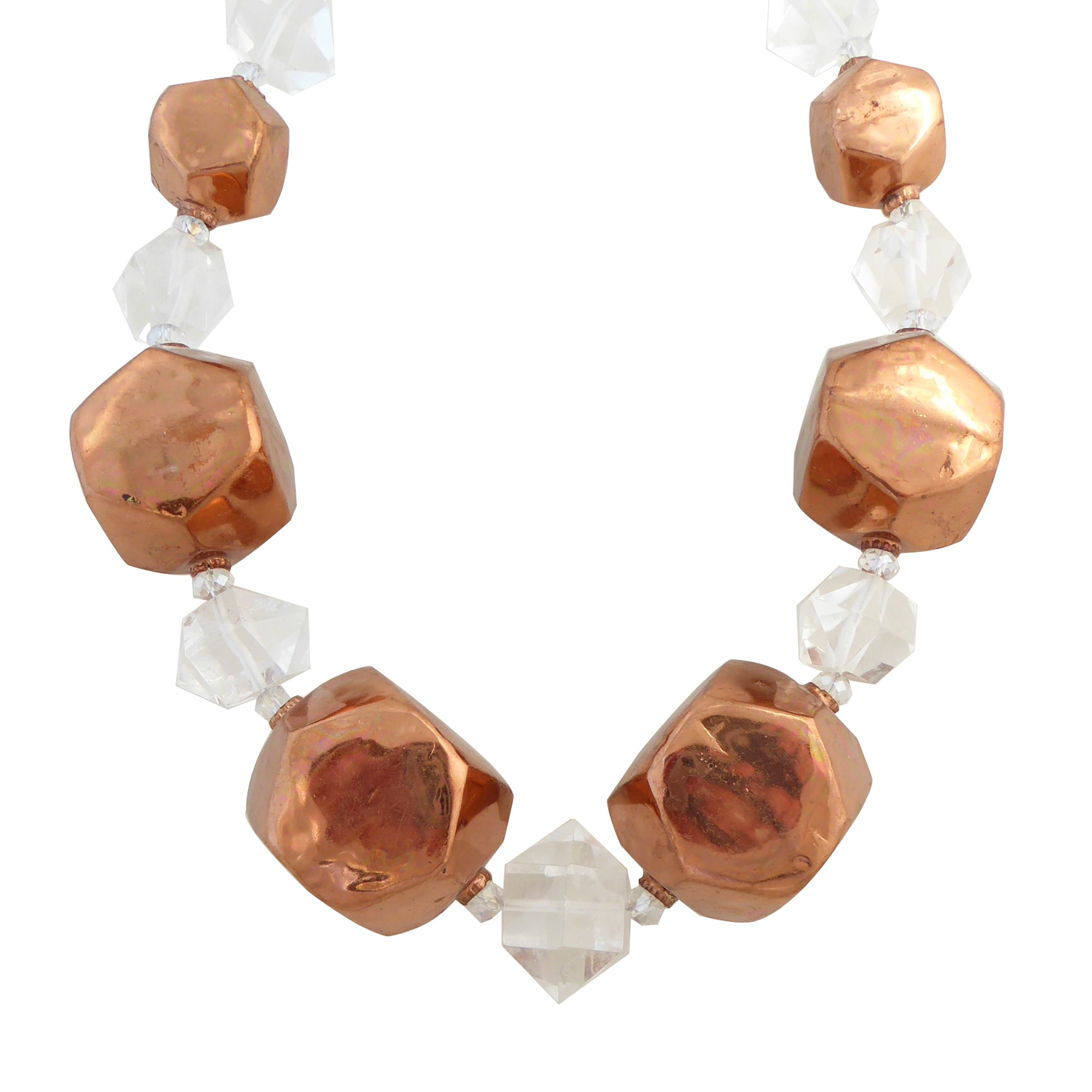 Copper quartz flintstones necklace