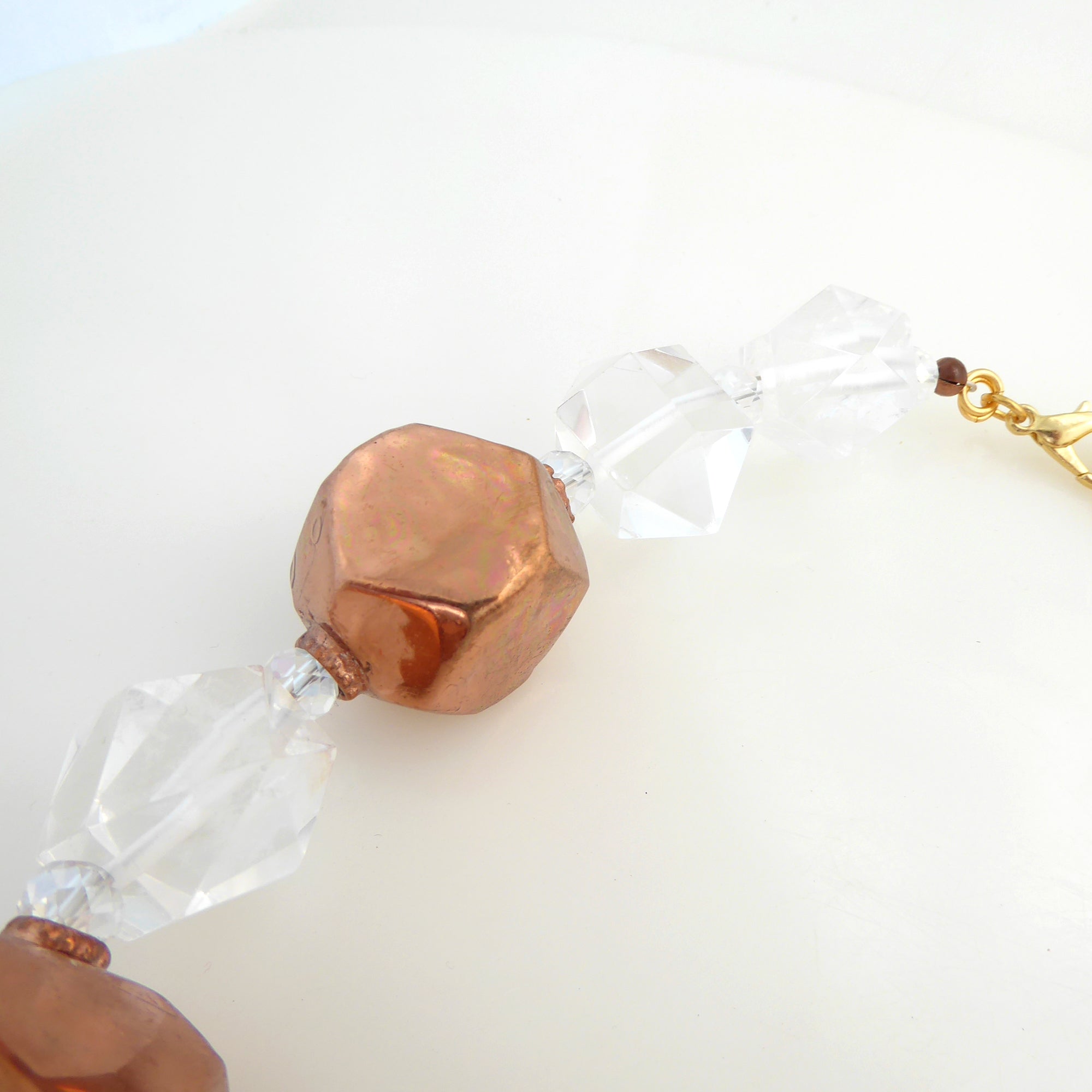 Copper quartz flintstones necklace