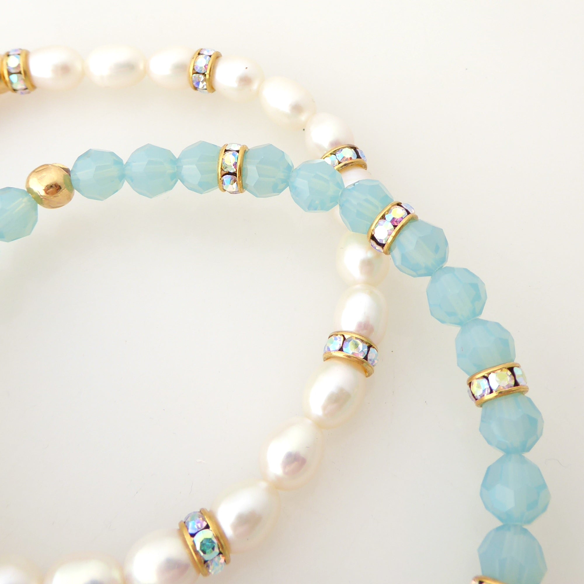 Crescent moon and pearl bracelet set by Jenny Dayco 5