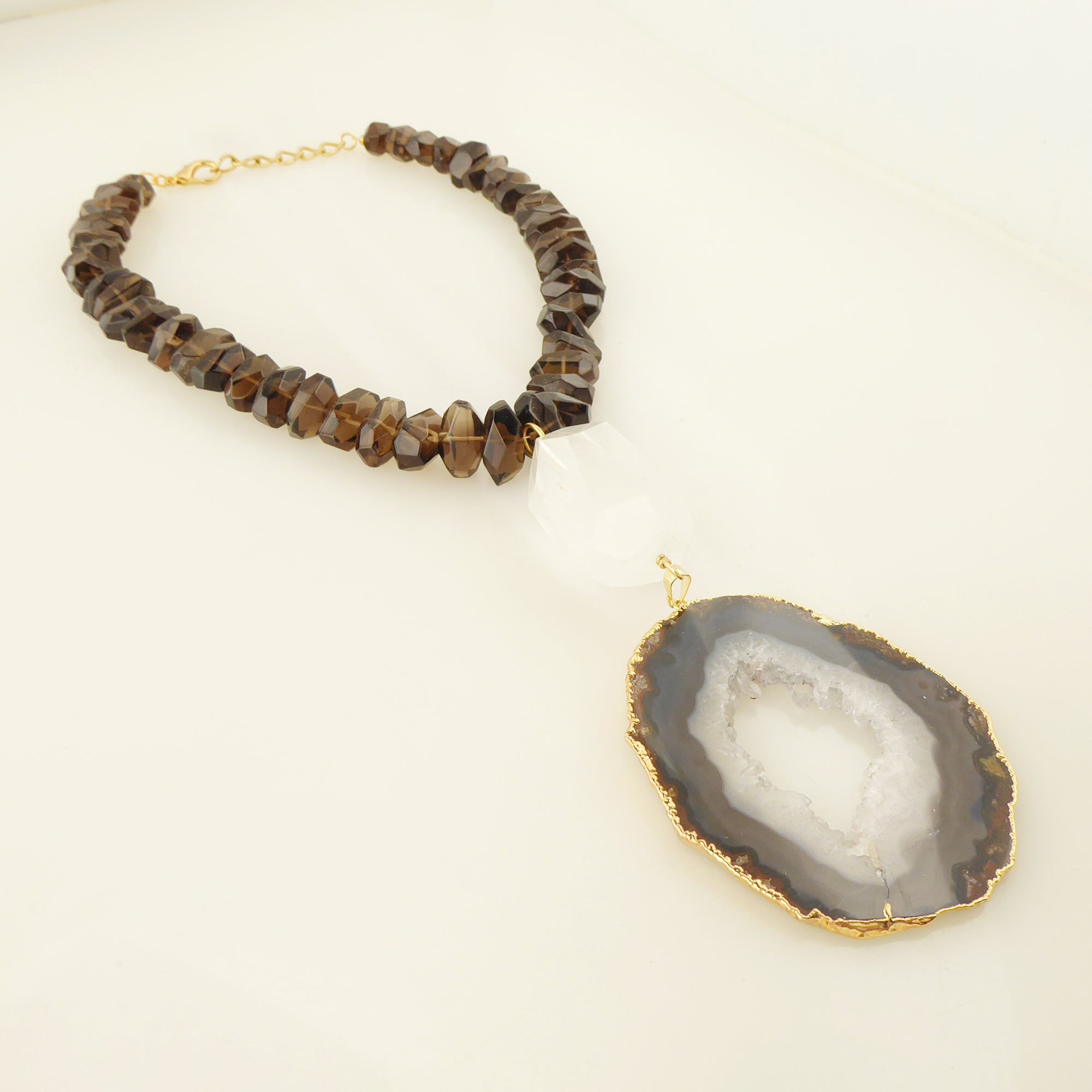 Dark agate slice necklace by Jenny Dayco 2