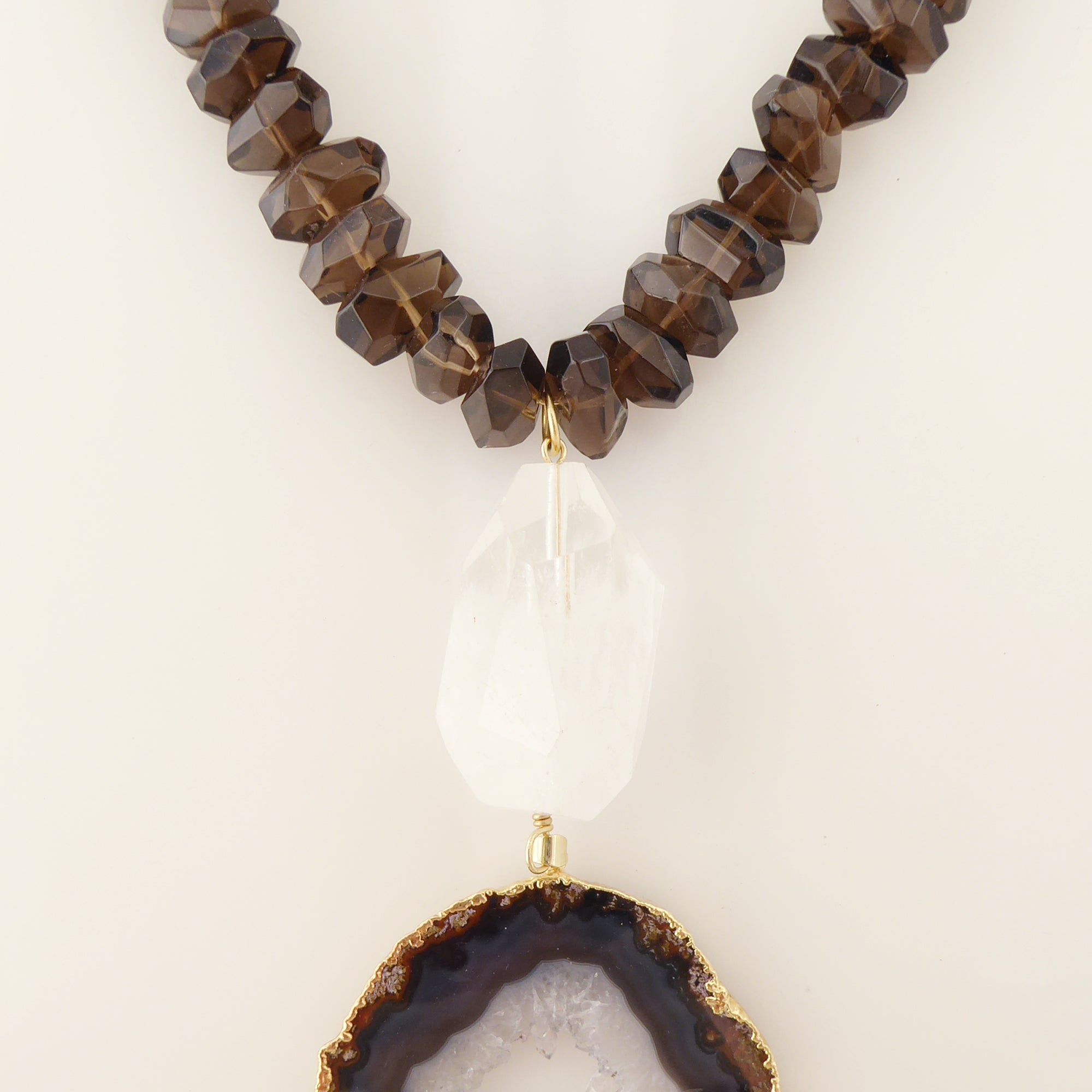 Dark agate slice necklace by Jenny Dayco 5