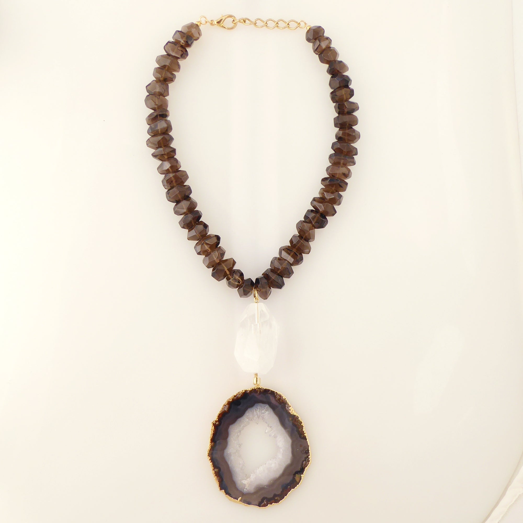 Dark agate slice necklace by Jenny Dayco 6
