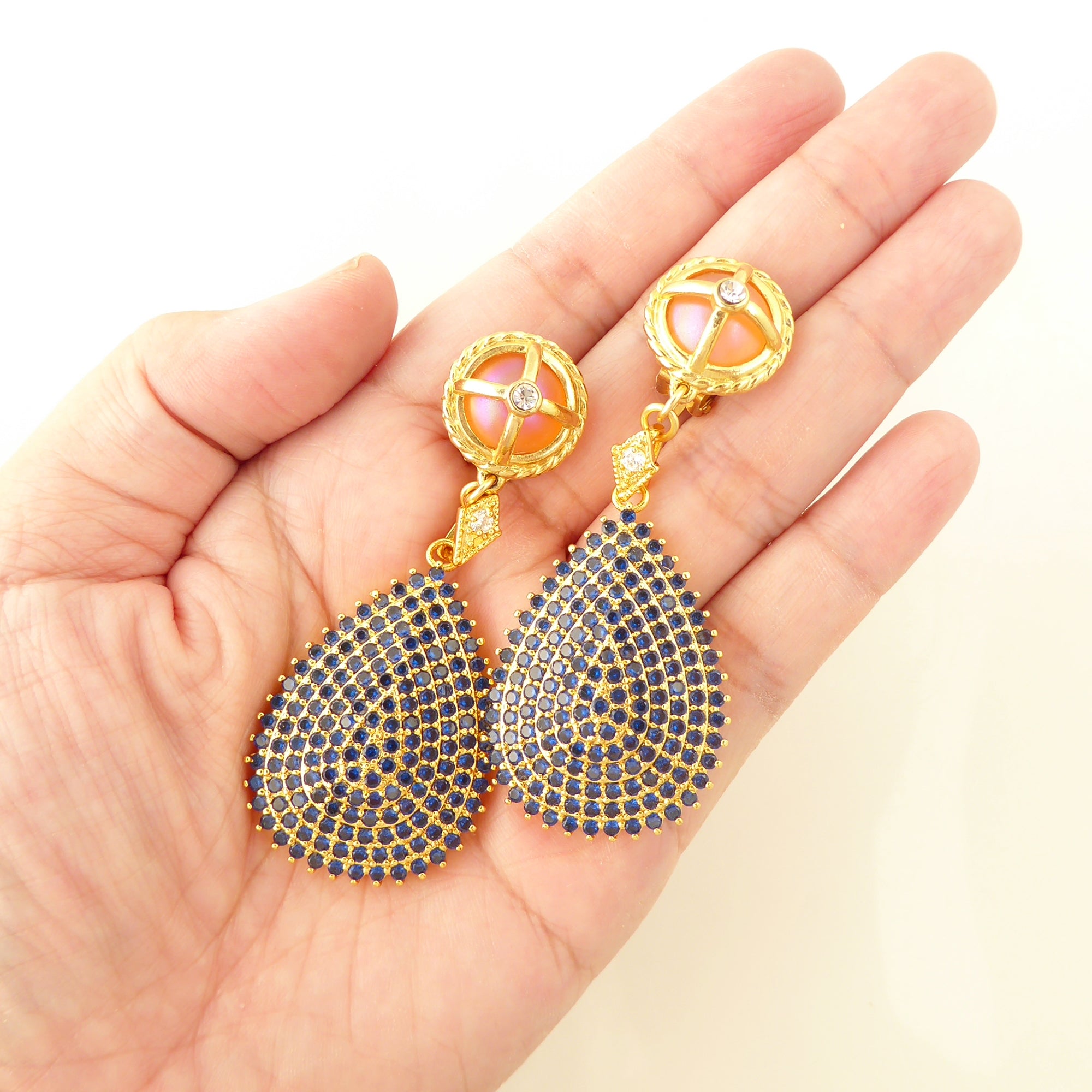 Dark blue teardrop earrings by Jenny Dayco 6