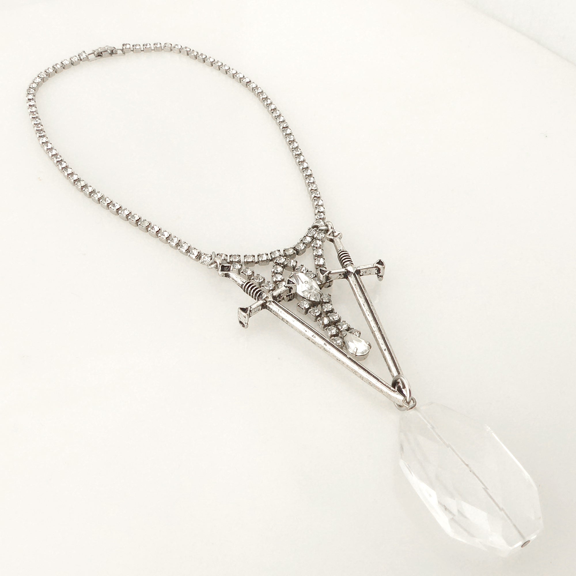 Dual sword quartz necklace by Jenny Dayco 2