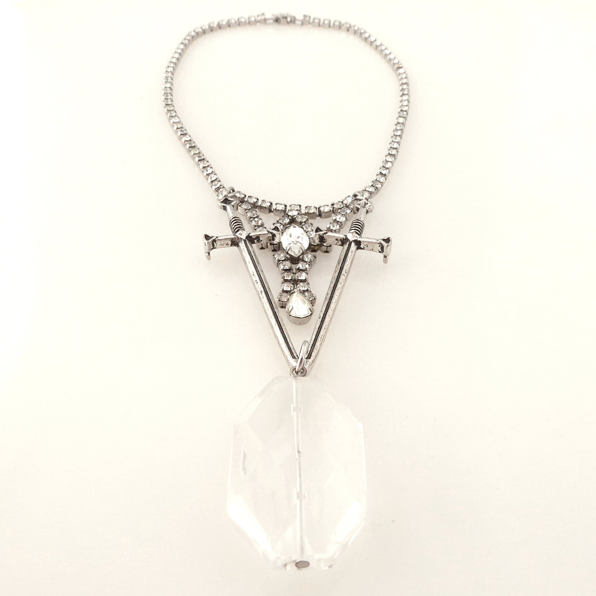 Dual sword quartz necklace by Jenny Dayco 3