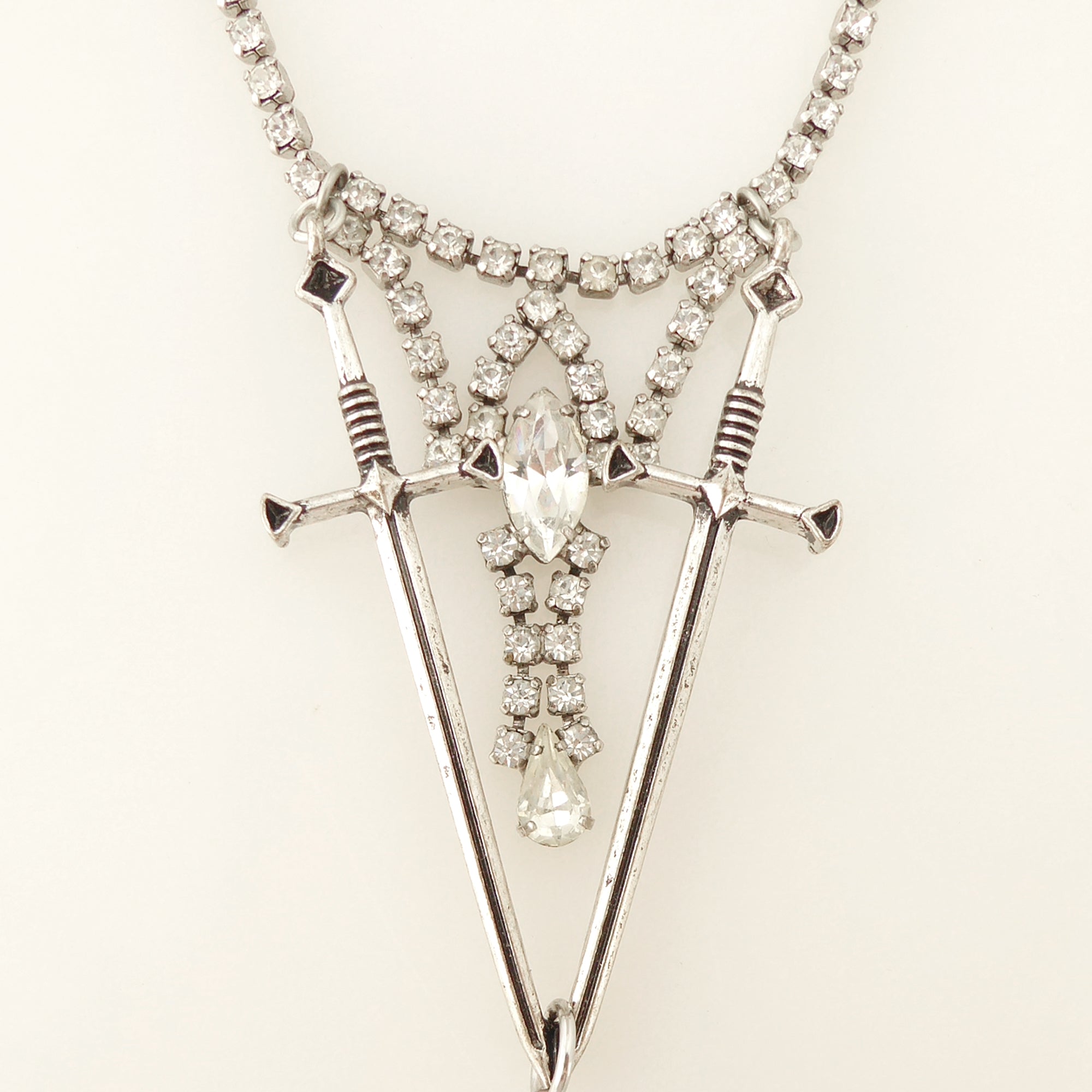 Dual sword quartz necklace by Jenny Dayco 5
