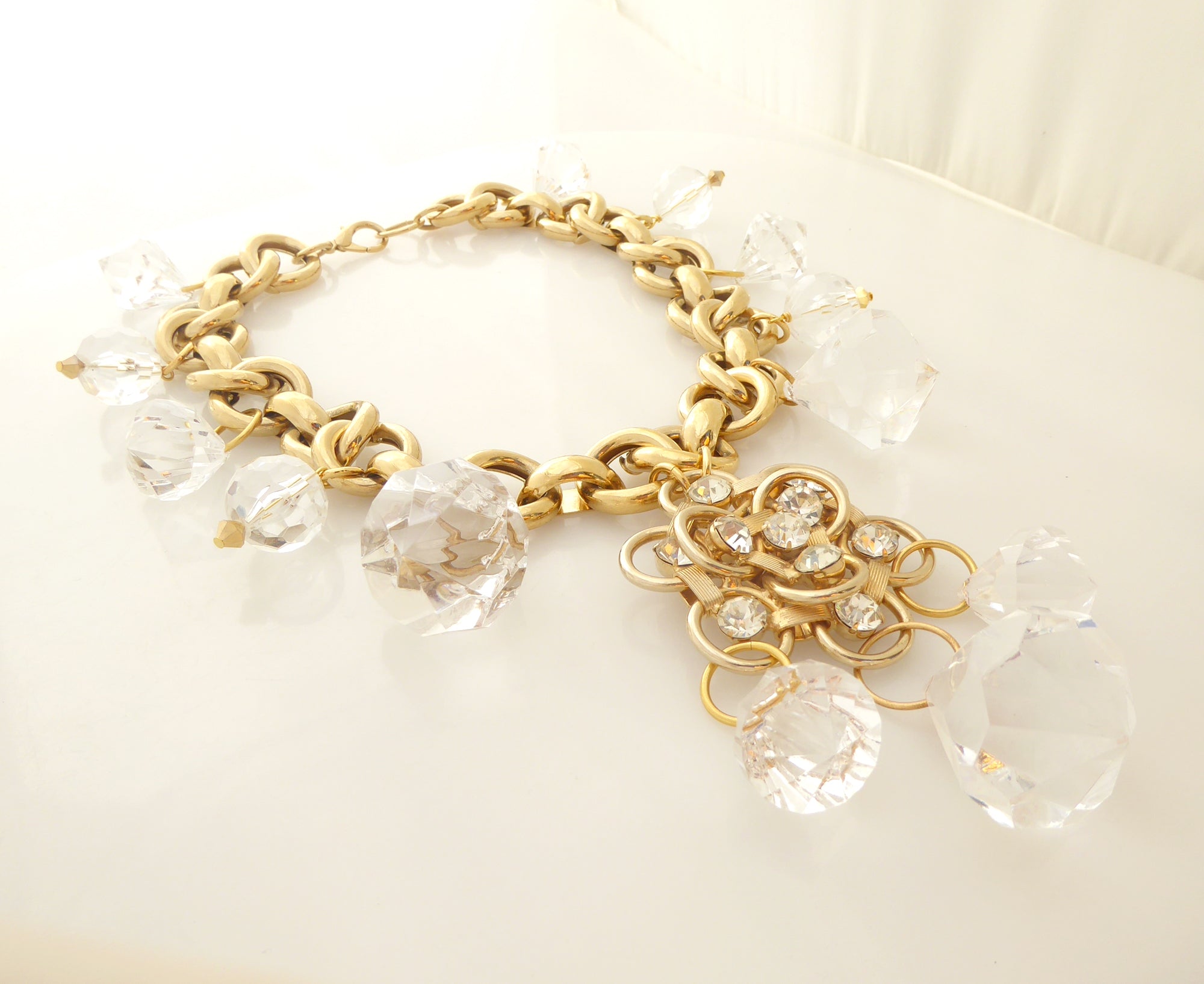Gold circular gem necklace by Jenny Dayco 2