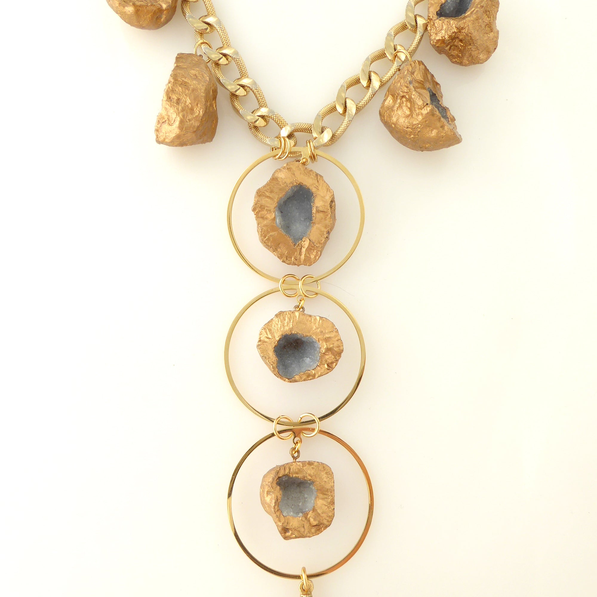 Gold druzy nugget necklace by Jenny Dayco 5