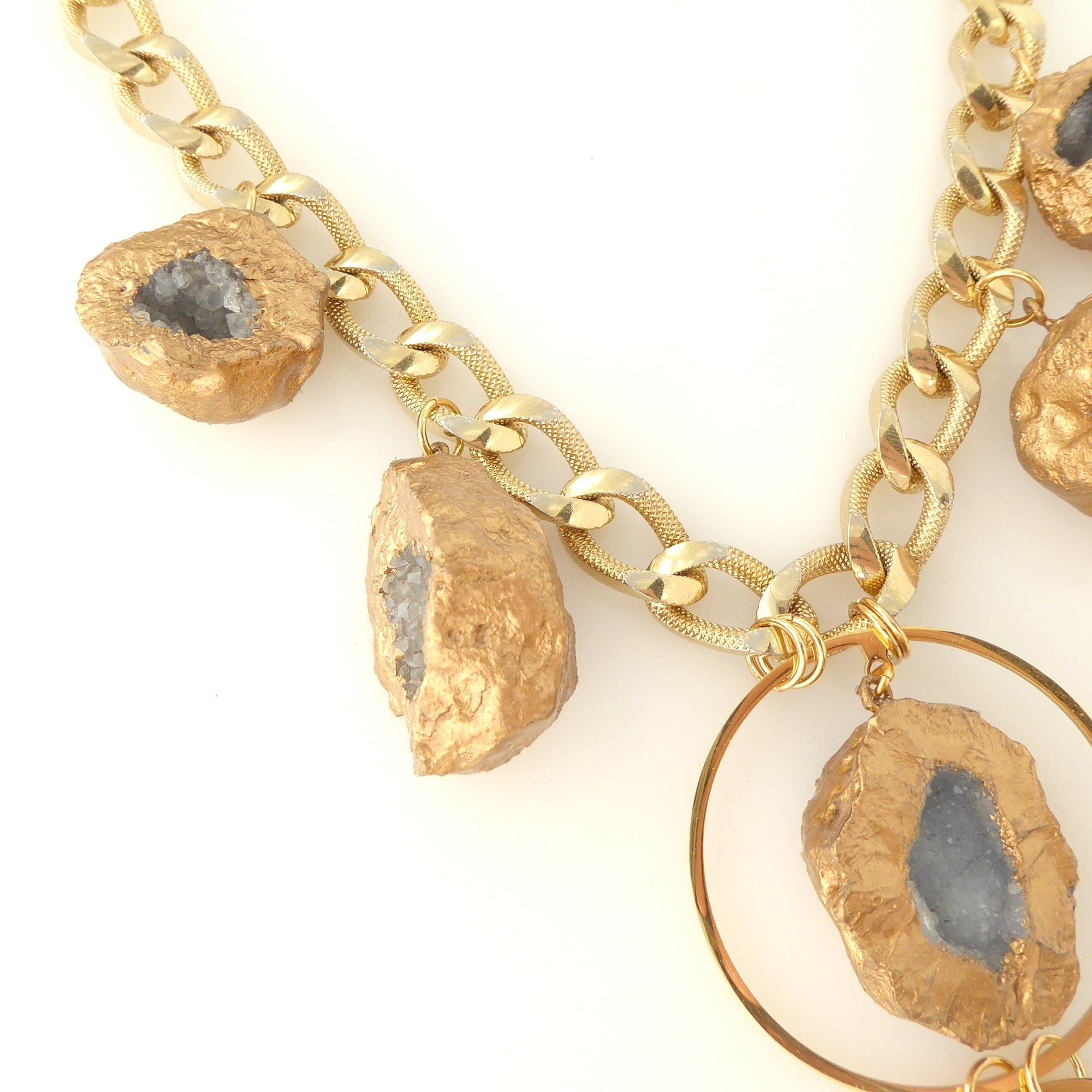 Gold druzy nugget necklace by Jenny Dayco 8