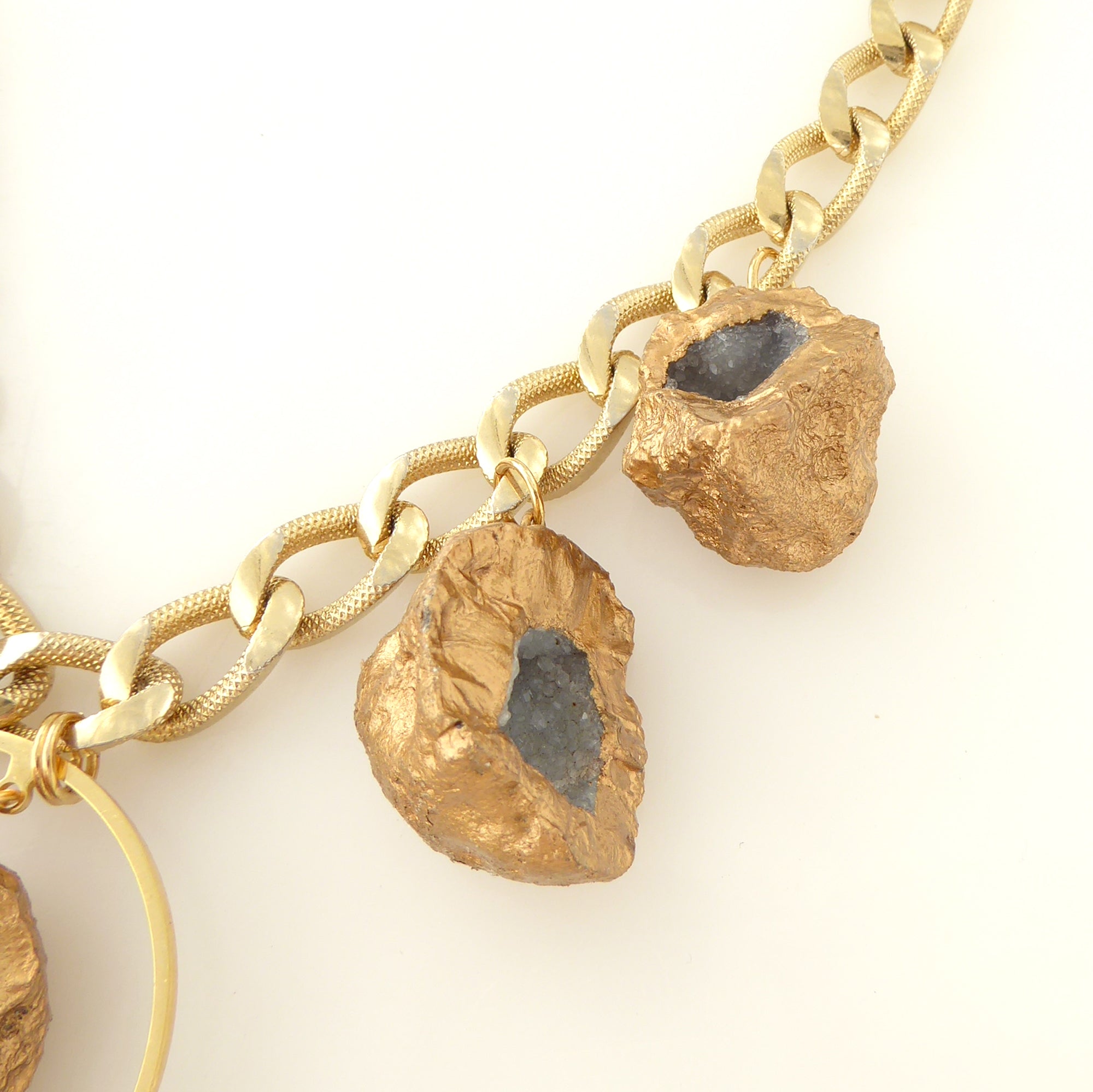 Gold druzy nugget necklace by Jenny Dayco 9