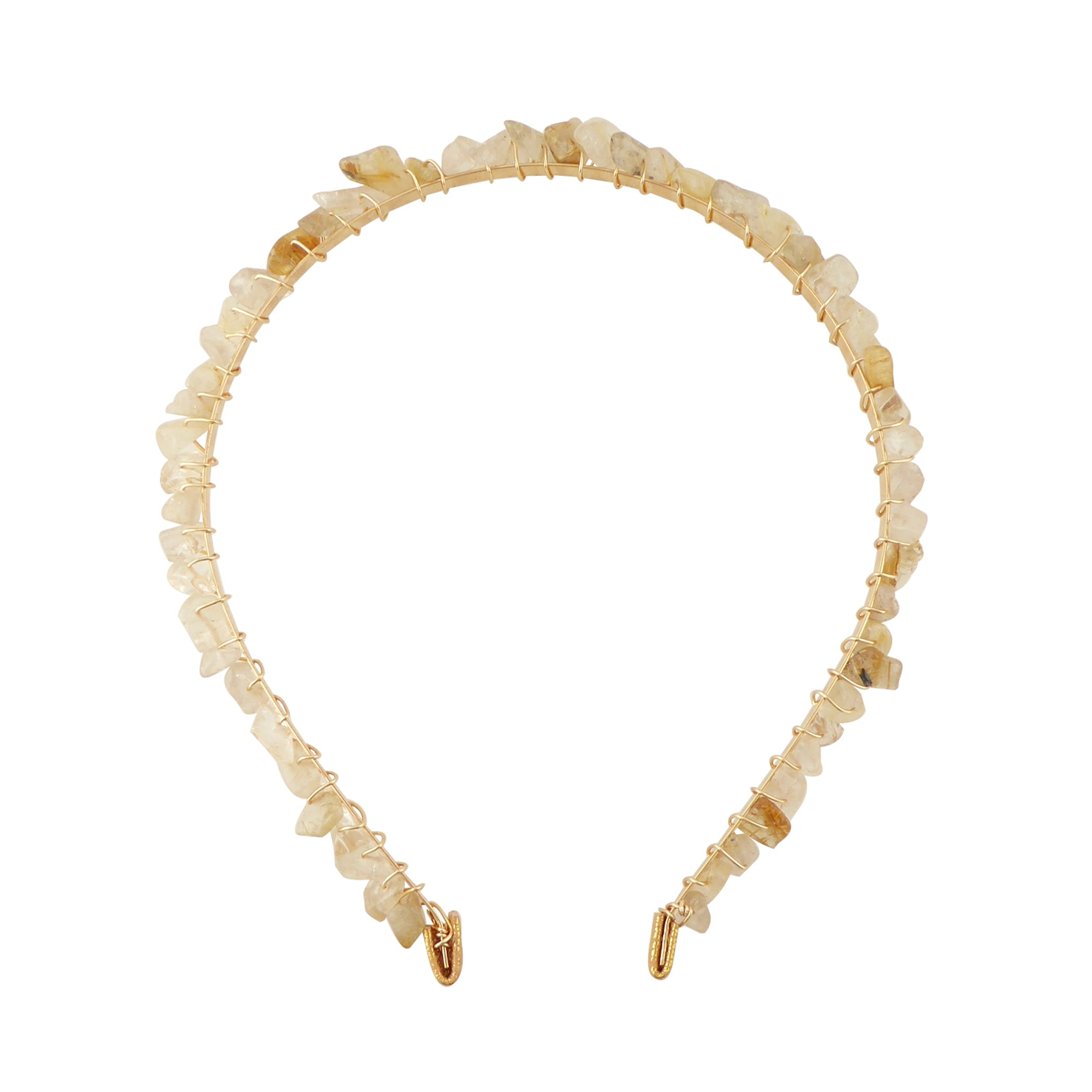 Golden rutilated quartz headband by Jenny Dayco 1