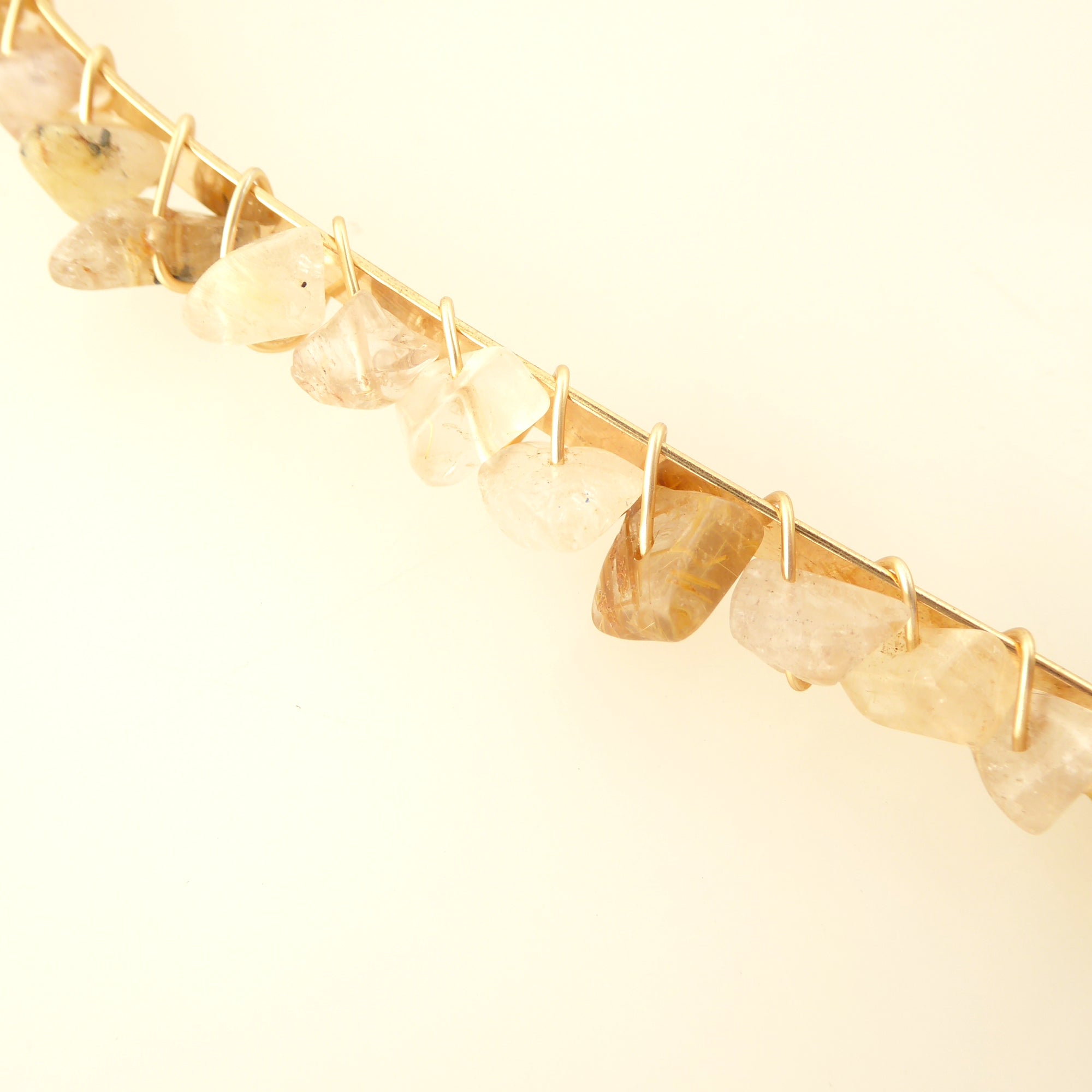 Golden rutilated quartz headband by Jenny Dayco 5