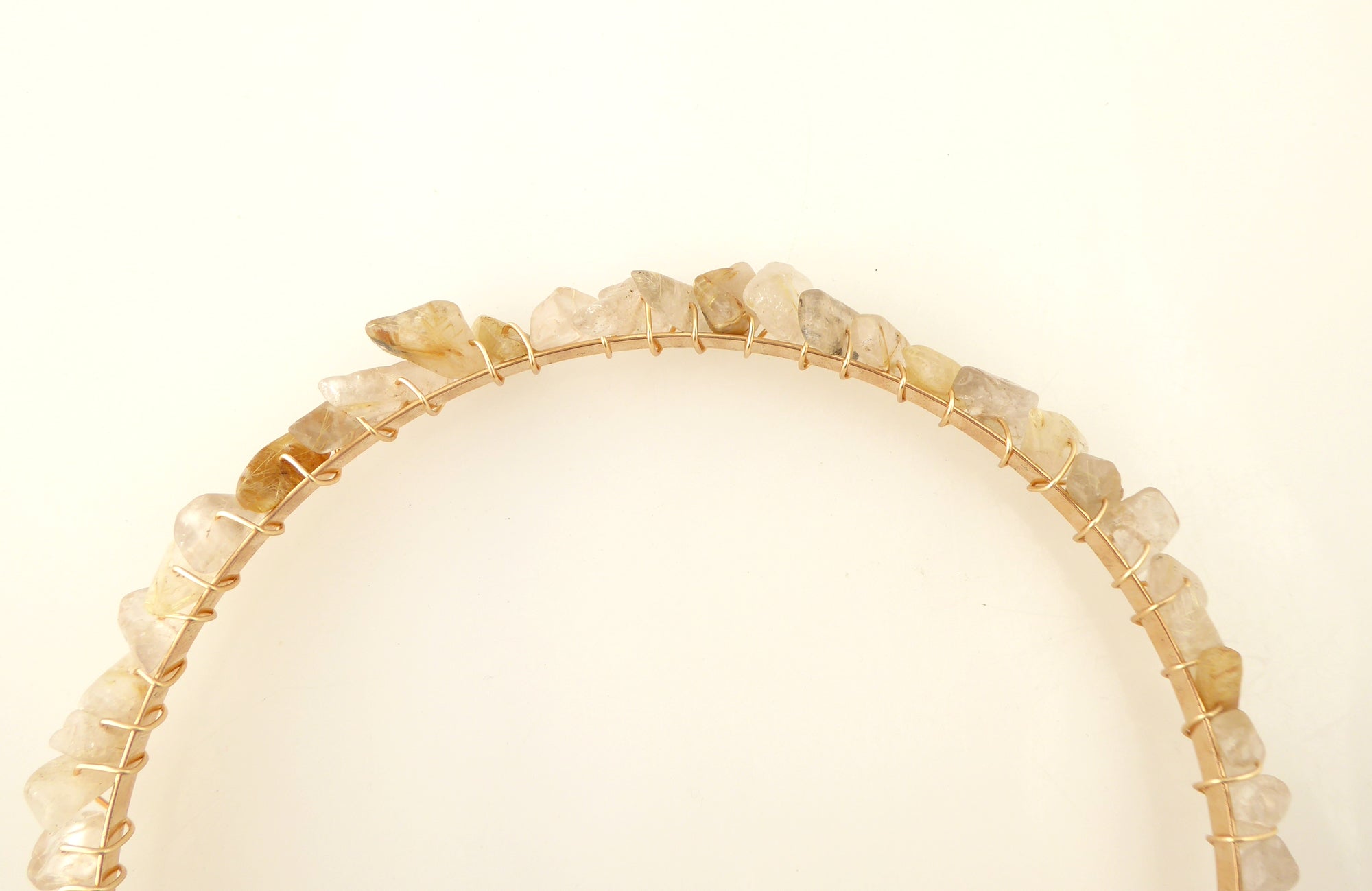 Golden rutilated quartz headband by Jenny Dayco 6