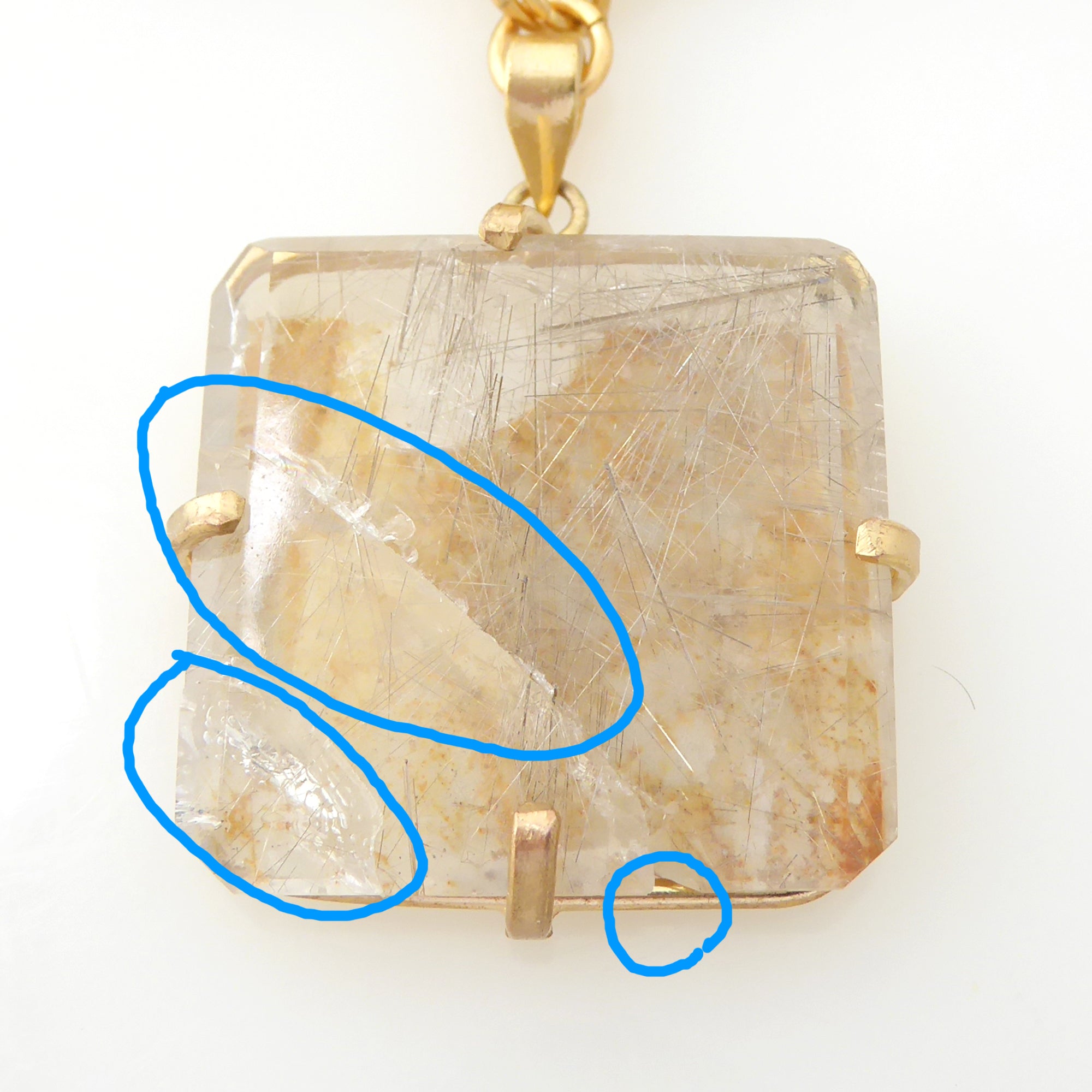 Golden rutilated quartz square bracelet