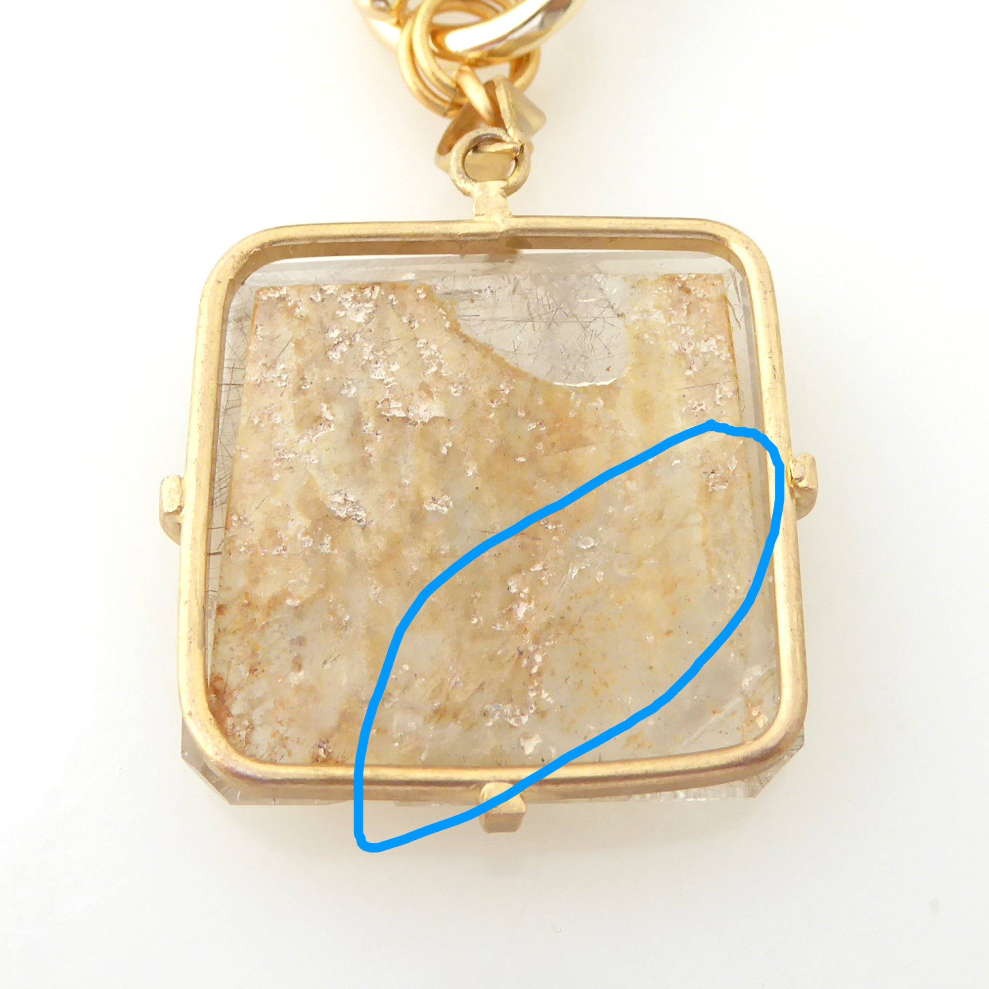 Golden rutilated quartz square bracelet