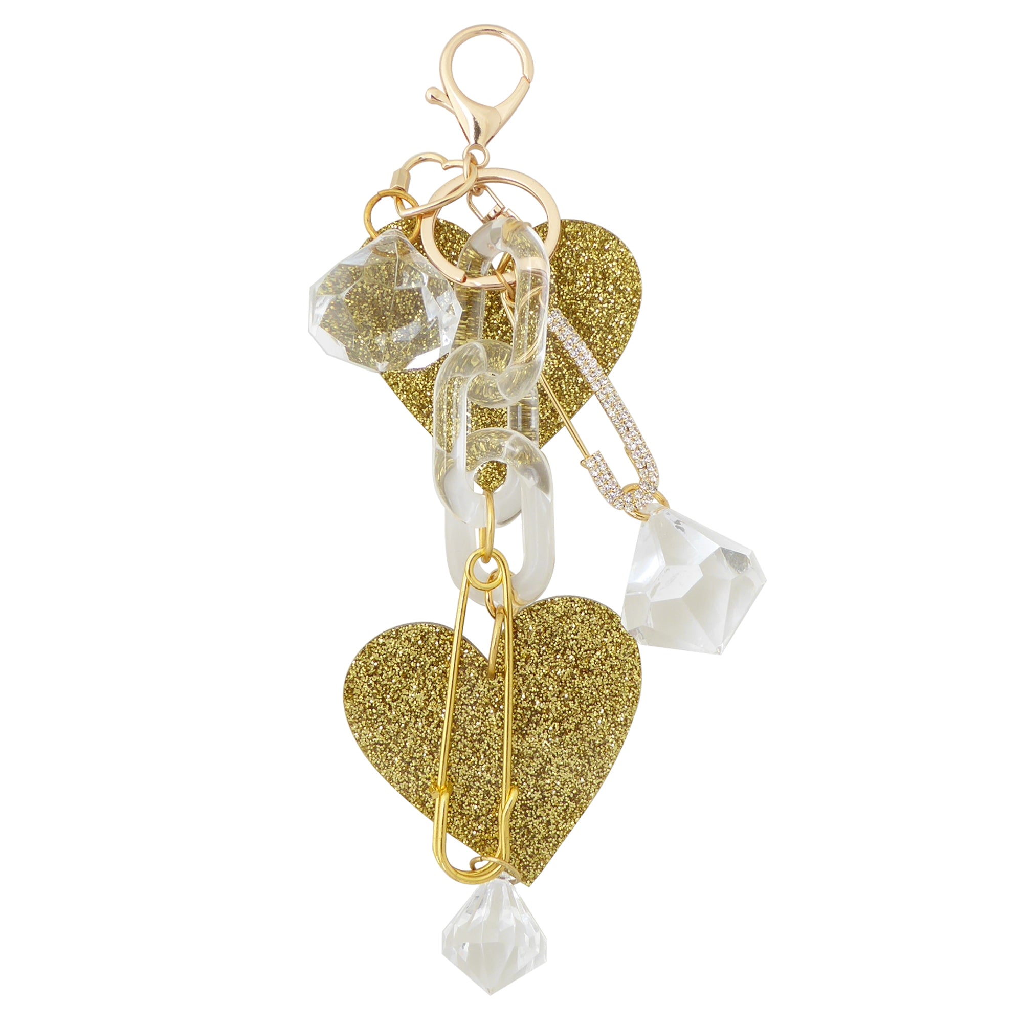 Gold glitter heart purse charm by Jenny Dayco 1