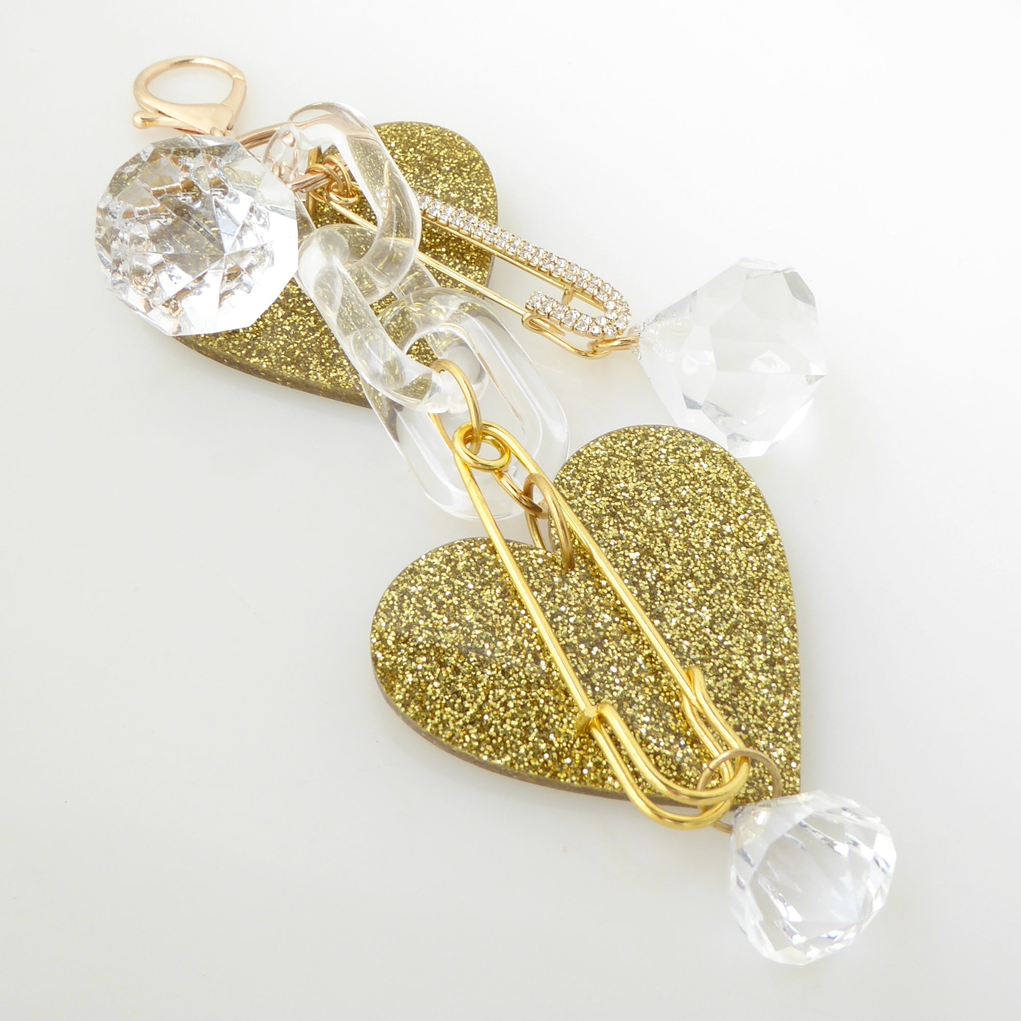 Gold glitter heart purse charm by Jenny Dayco 2