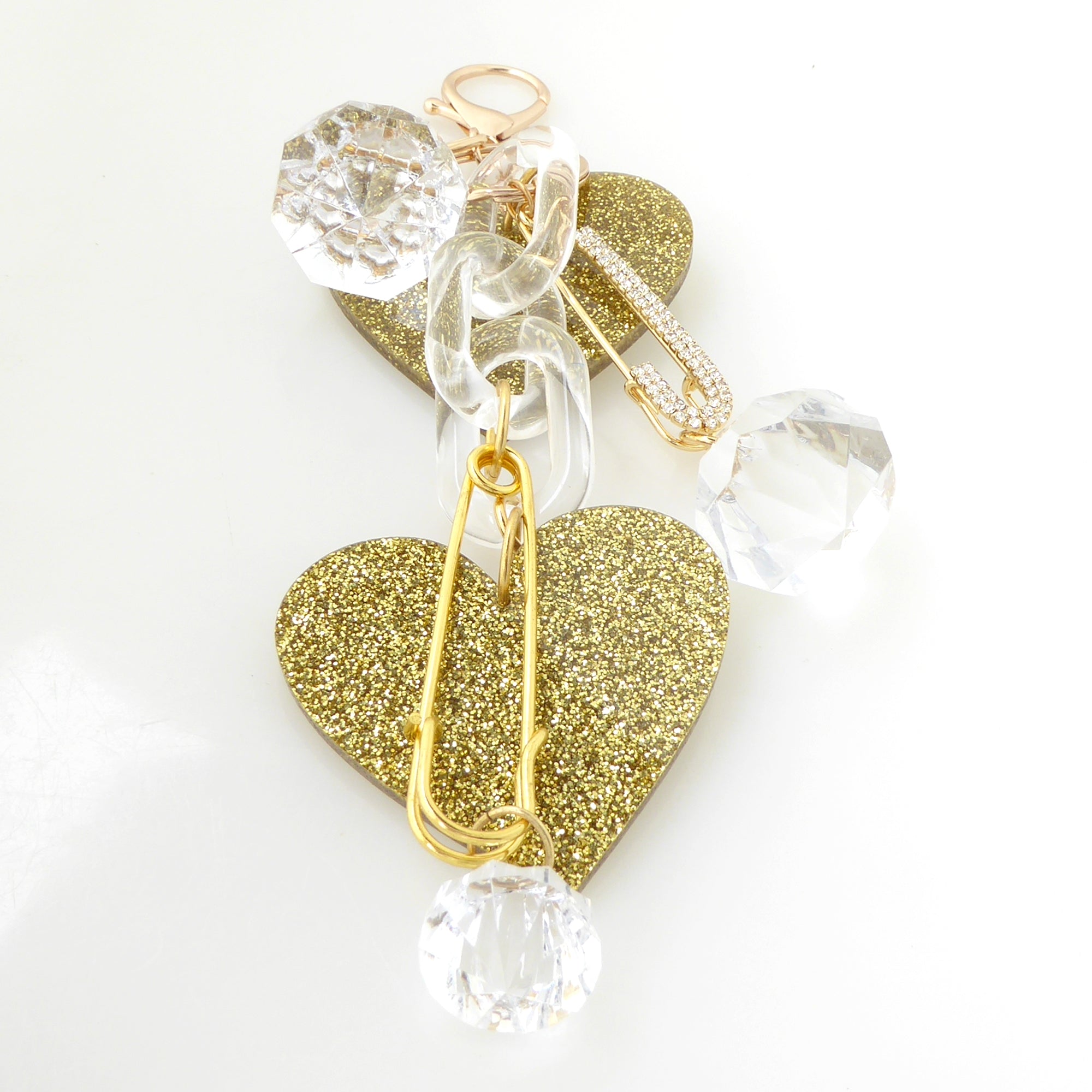 Gold glitter heart purse charm by Jenny Dayco 3