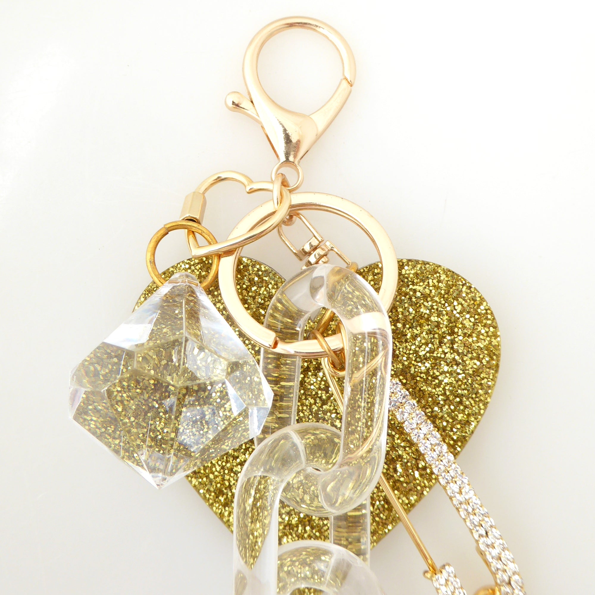 Gold glitter heart purse charm by Jenny Dayco 4