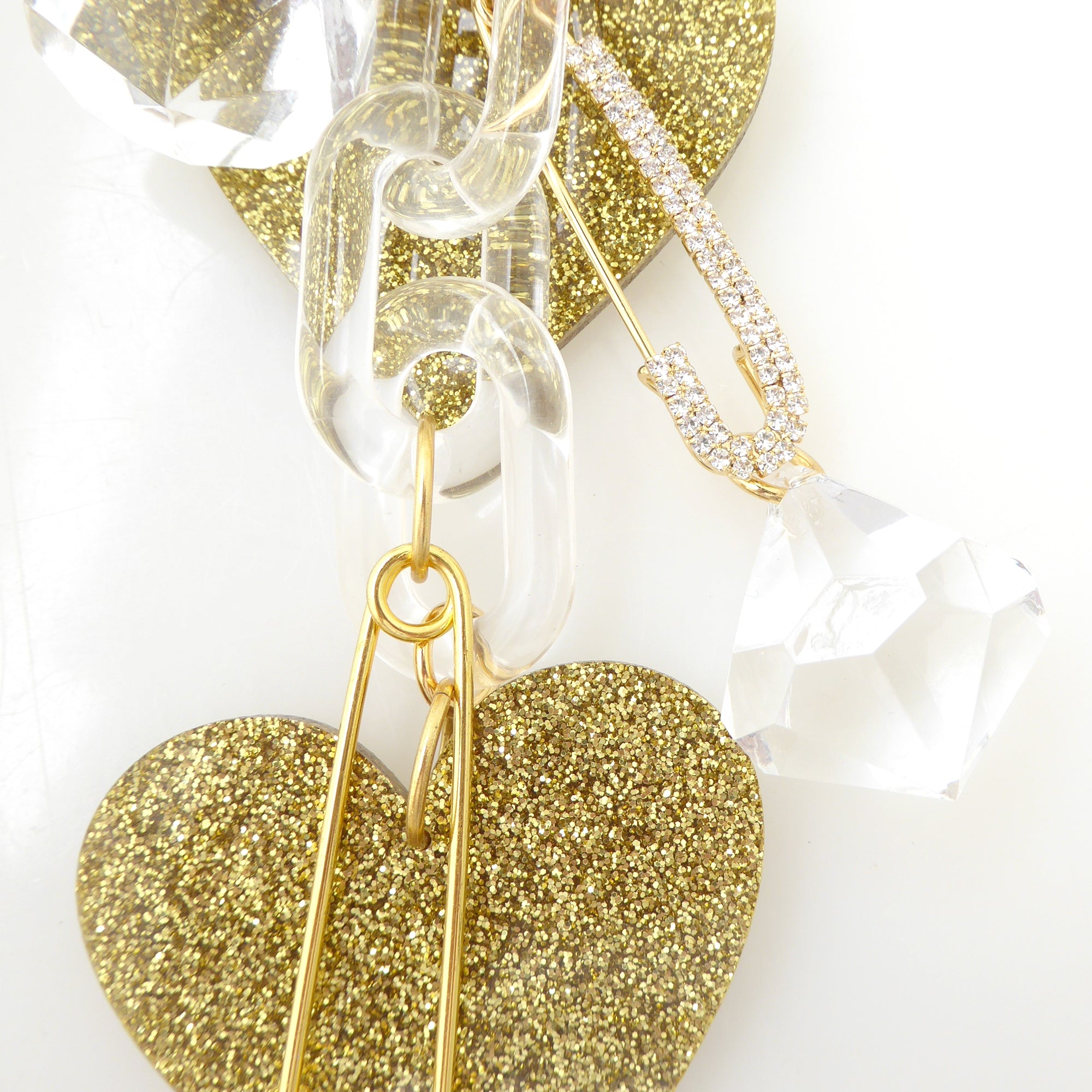 Gold glitter heart purse charm by Jenny Dayco 5